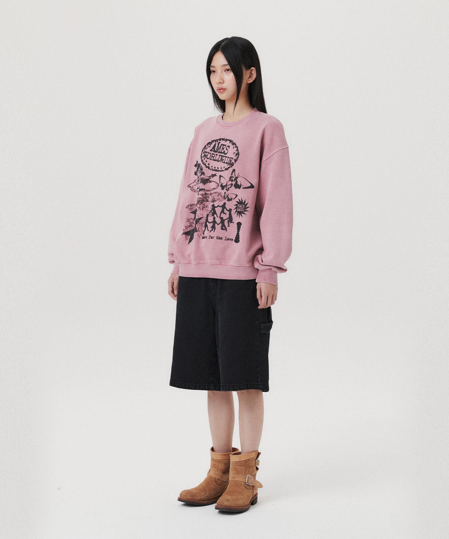 ★AMES-WORLDWIDE★GRAPHIC PIGMENT SWEATSHIRT PINK★正規品 MUSINSA | AMES-WORLDWIDE GRAPHIC PIGMENT SWEATSHIRT PINK