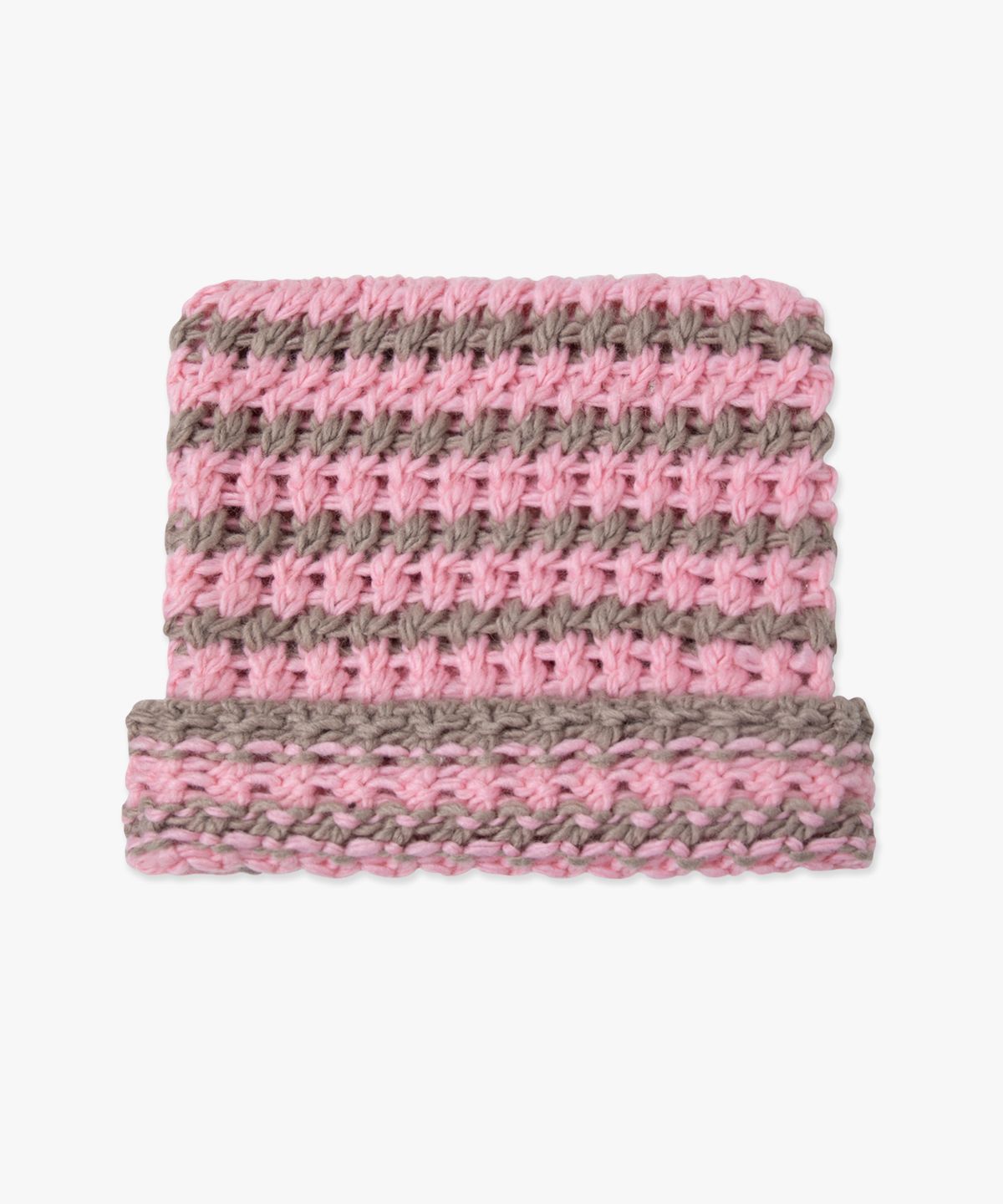 엘엠씨(LMC) CROCHET STRIPE SQUARE BEANIE pink