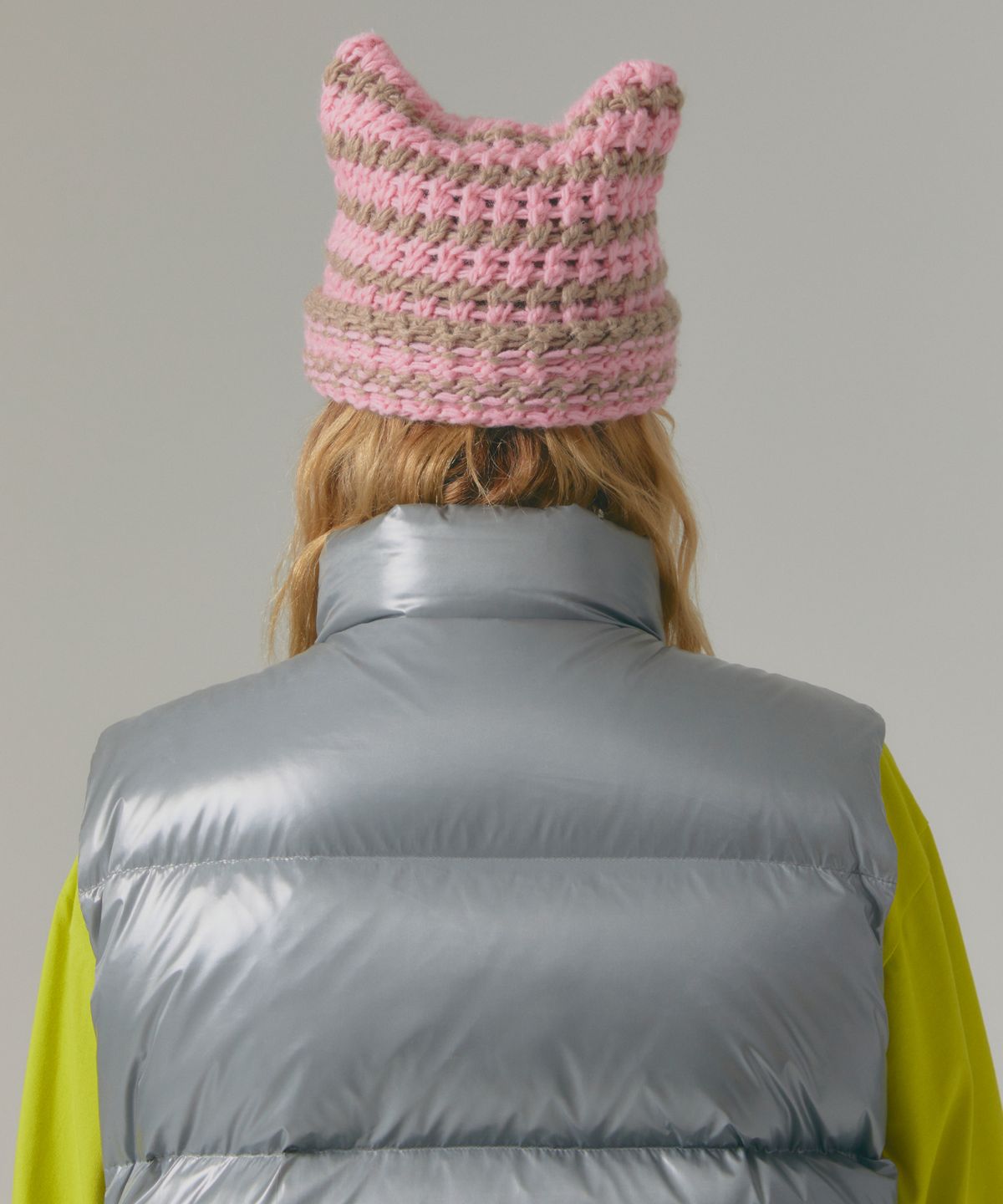 엘엠씨(LMC) CROCHET STRIPE SQUARE BEANIE pink