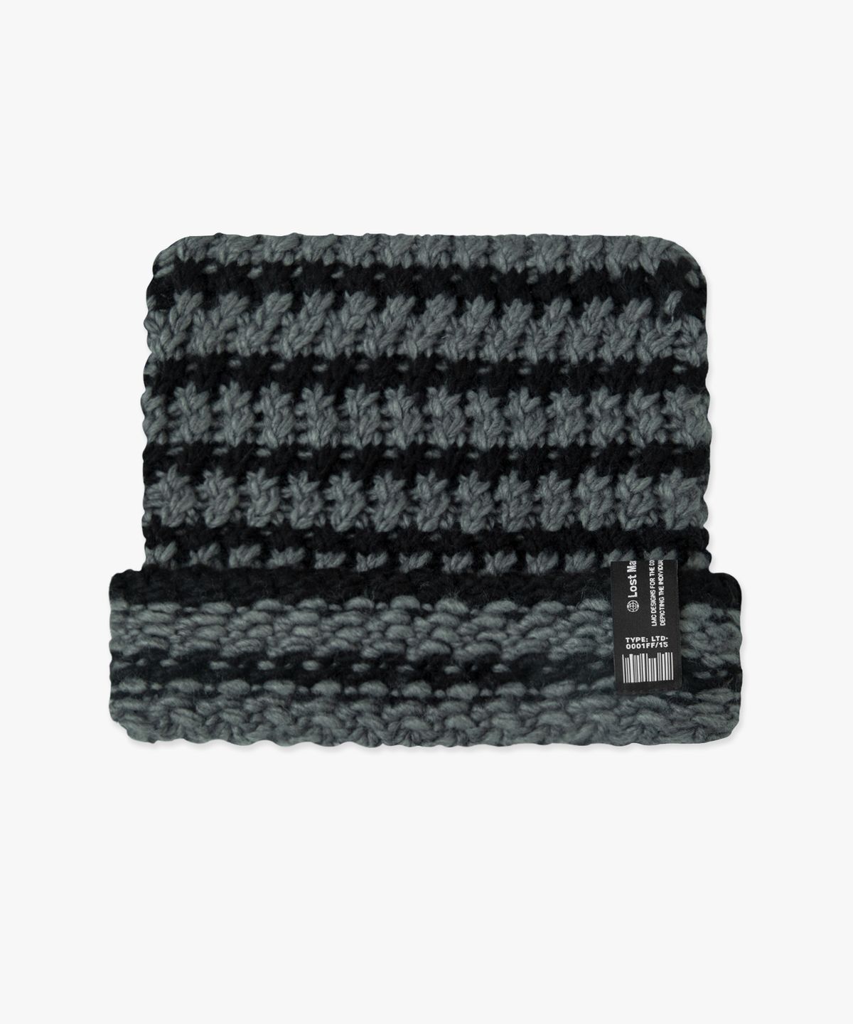 엘엠씨(LMC) CROCHET STRIPE SQUARE BEANIE charcoal