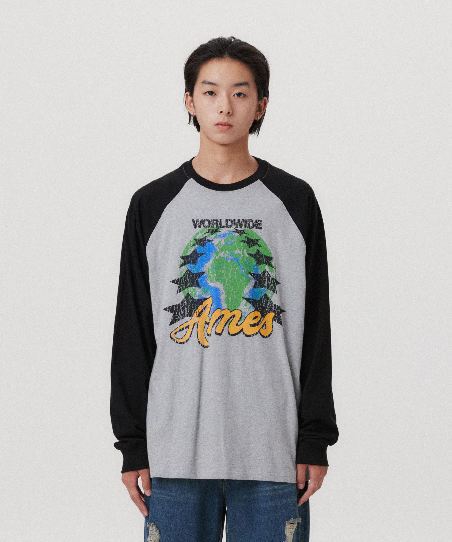 ★AMES-WORLDWIDE★VINTAGE EARTH GRAPHIC LS TEE NAVY★正規品 MUSINSA | AMES-WORLDWIDE VINTAGE EARTH GRAPHIC LS TEE GREY