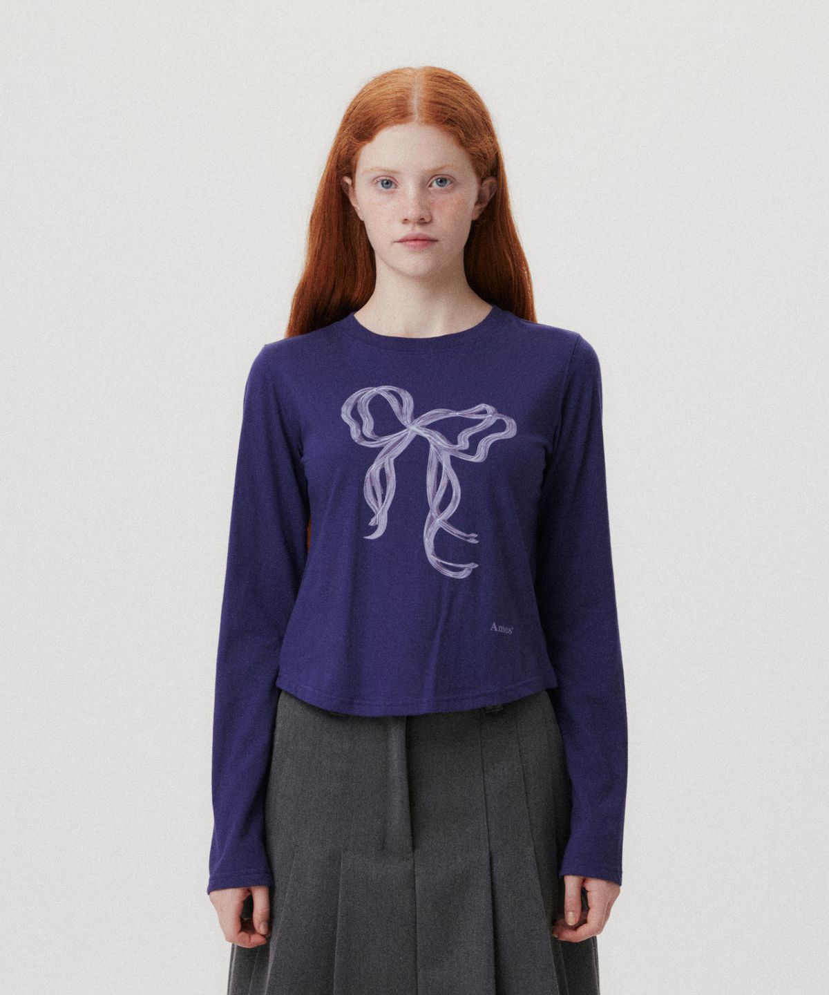 아메스 월드와이드(AMES-WORLDWIDE) RIBBON GRAPHIC LS TEE NAVY