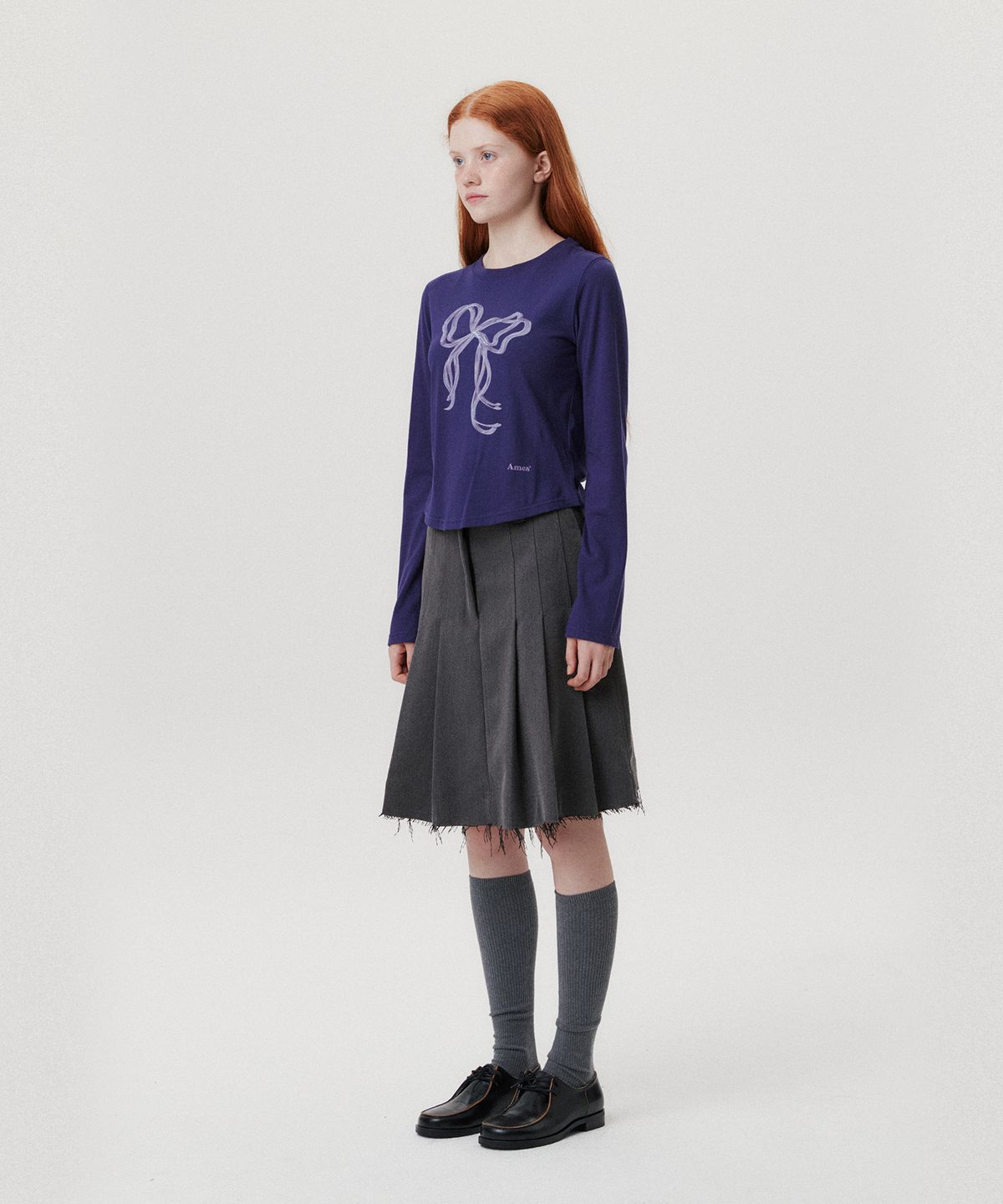 아메스 월드와이드(AMES-WORLDWIDE) RIBBON GRAPHIC LS TEE NAVY
