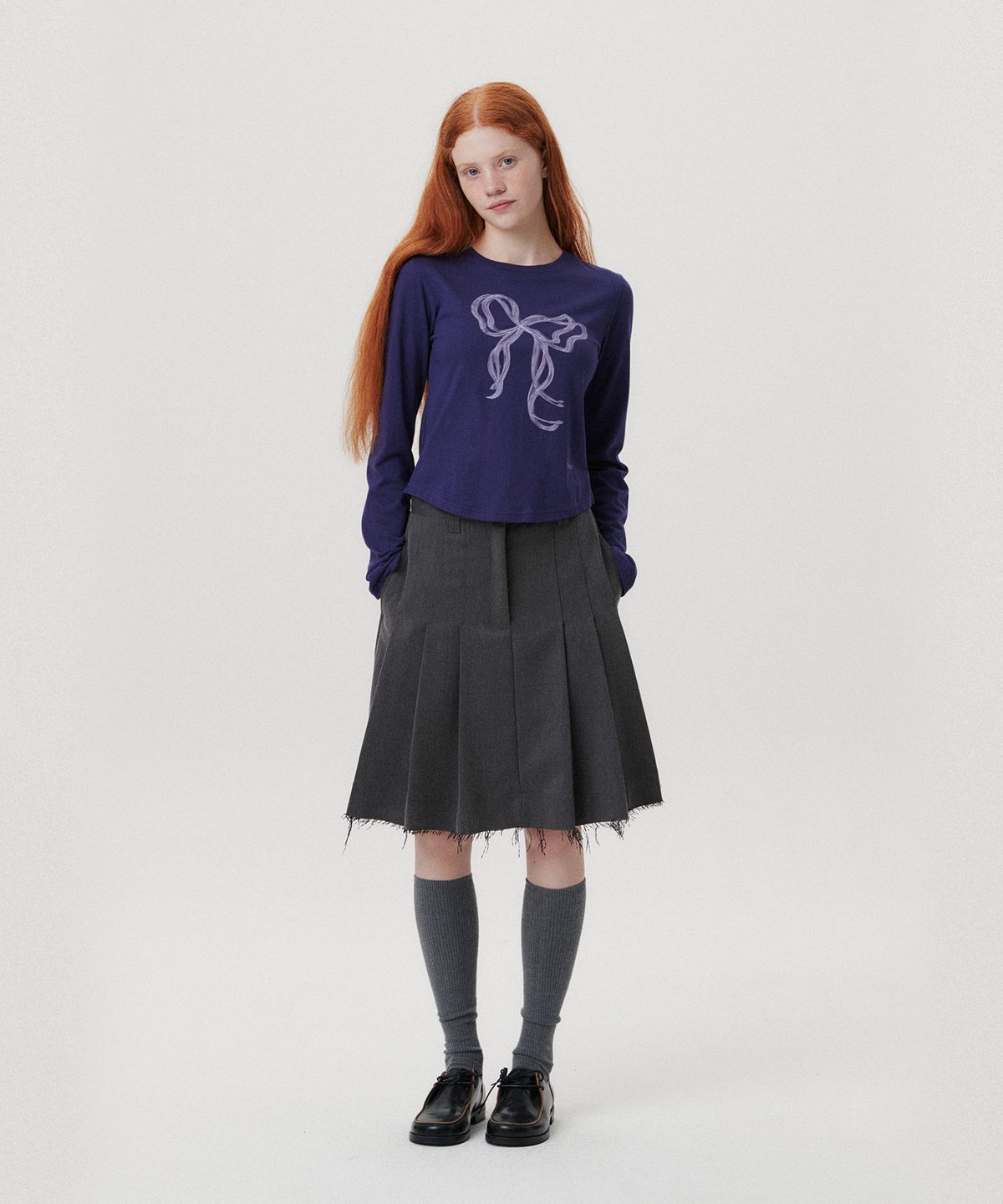 아메스 월드와이드(AMES-WORLDWIDE) RIBBON GRAPHIC LS TEE NAVY