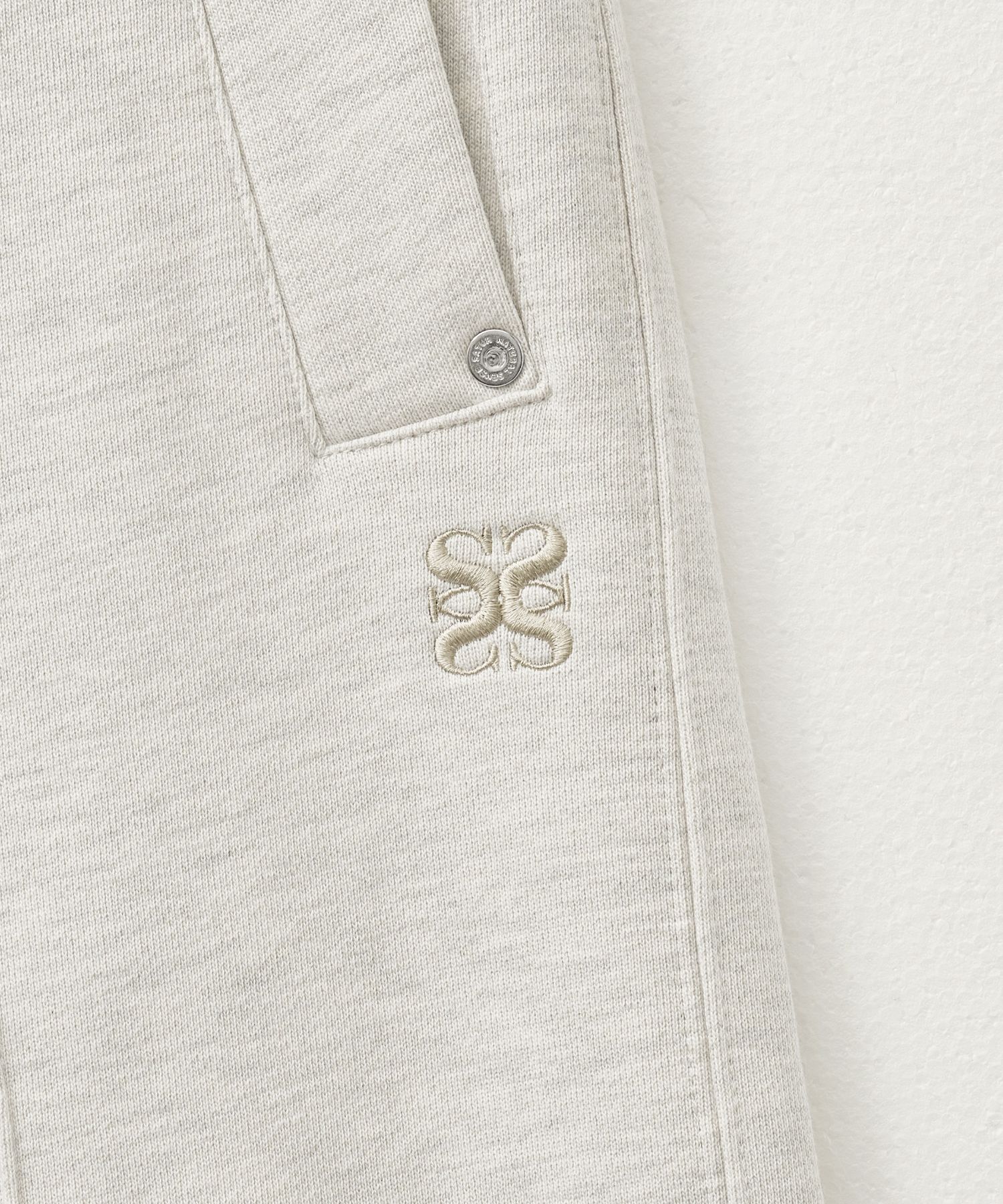 MUSINSA | SATUR Theo Cotton Banding Sweatpants Melange Ivory