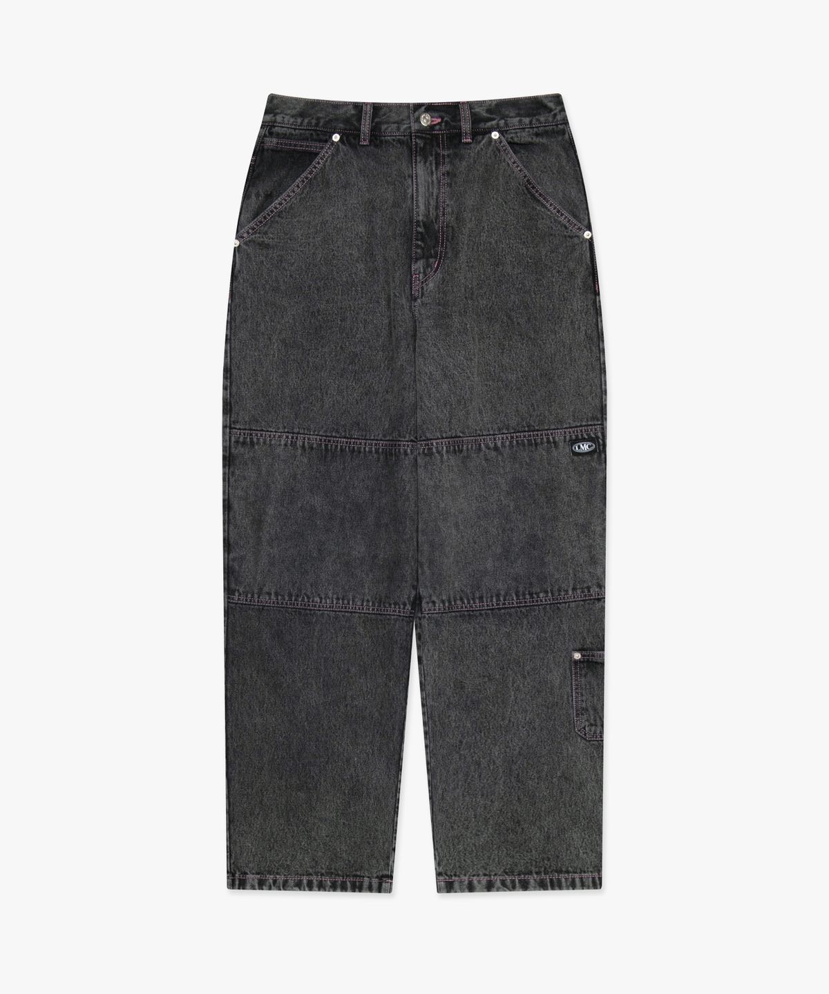 엘엠씨(LMC) CNTRST ST DOUBLE KNEE DENIM PANTS black