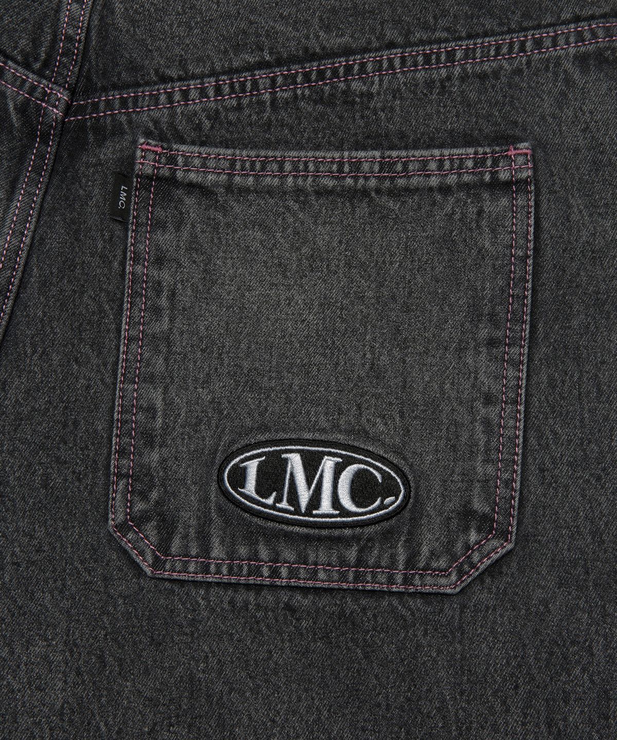 엘엠씨(LMC) CNTRST ST DOUBLE KNEE DENIM PANTS black
