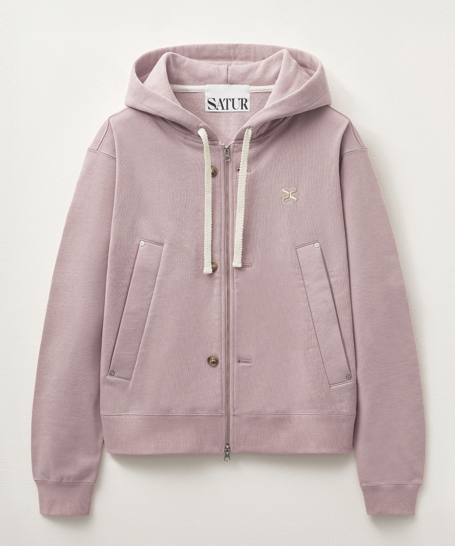 ◎SATUR◎ Theo Cotton All Day Hooded Zip Up Vintage Rose SA2 MUSINSA | SATUR Theo Cotton All Day Hooded Zip Up Vintage Rose