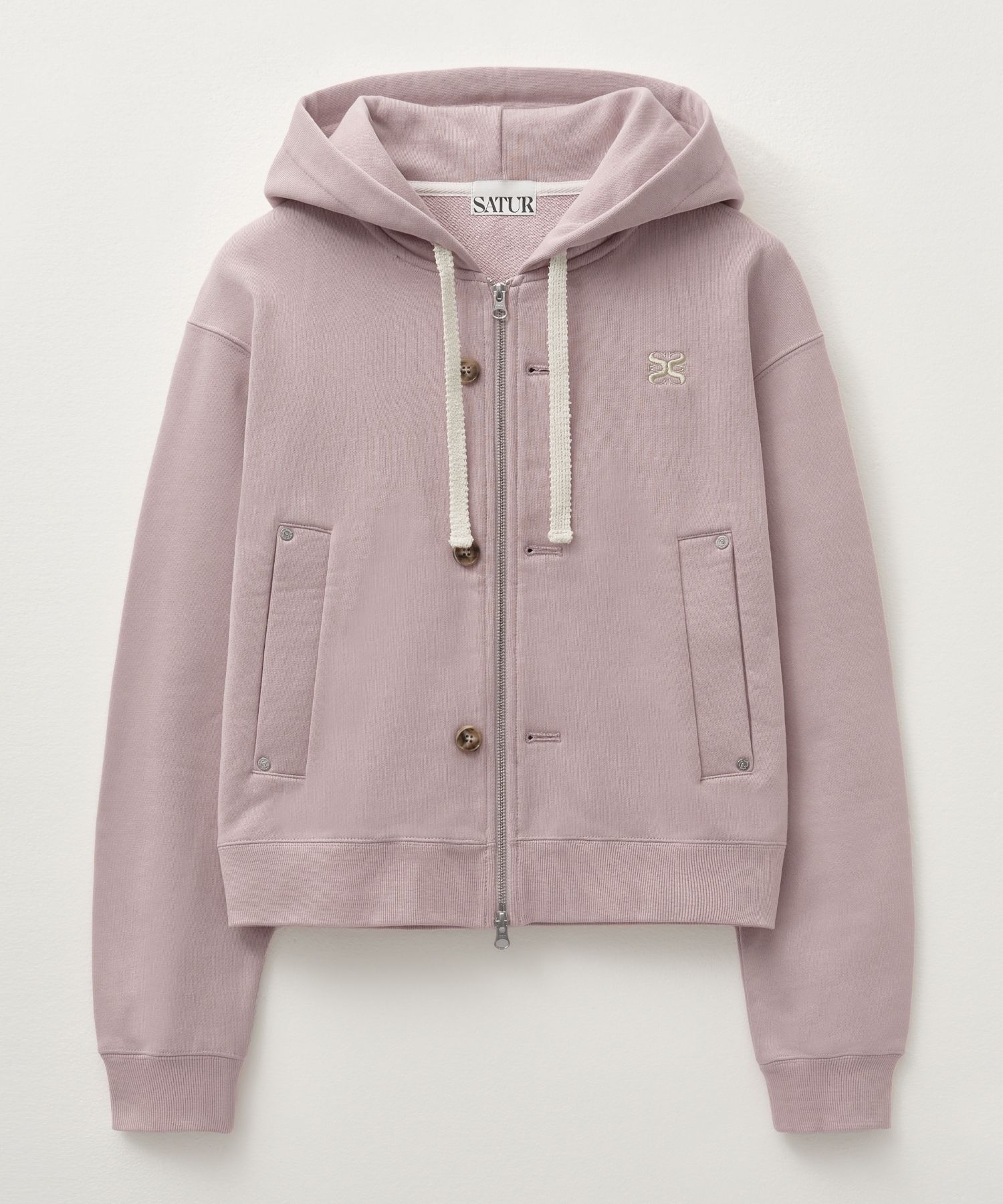 MUSINSA | SATUR Theo Cotton All Day Hooded Zip Up Vintage Rose