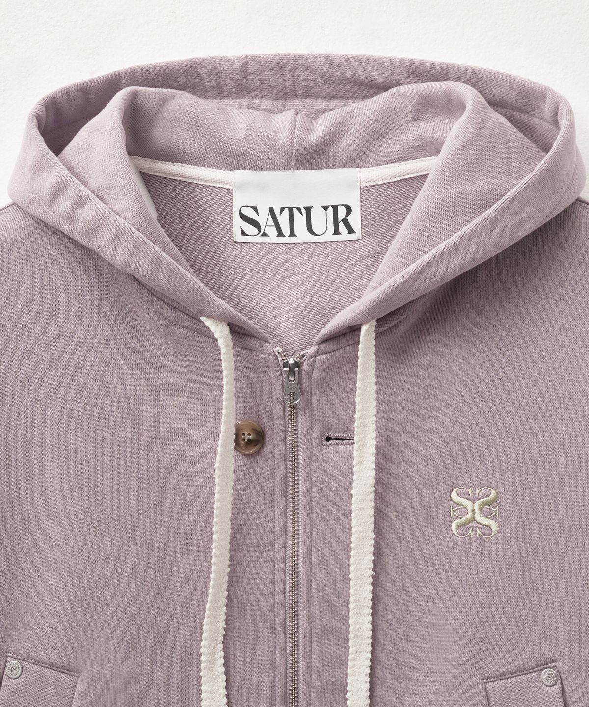 세터(SATUR) 테오 코튼 올 데이 후드 집업 퍼플