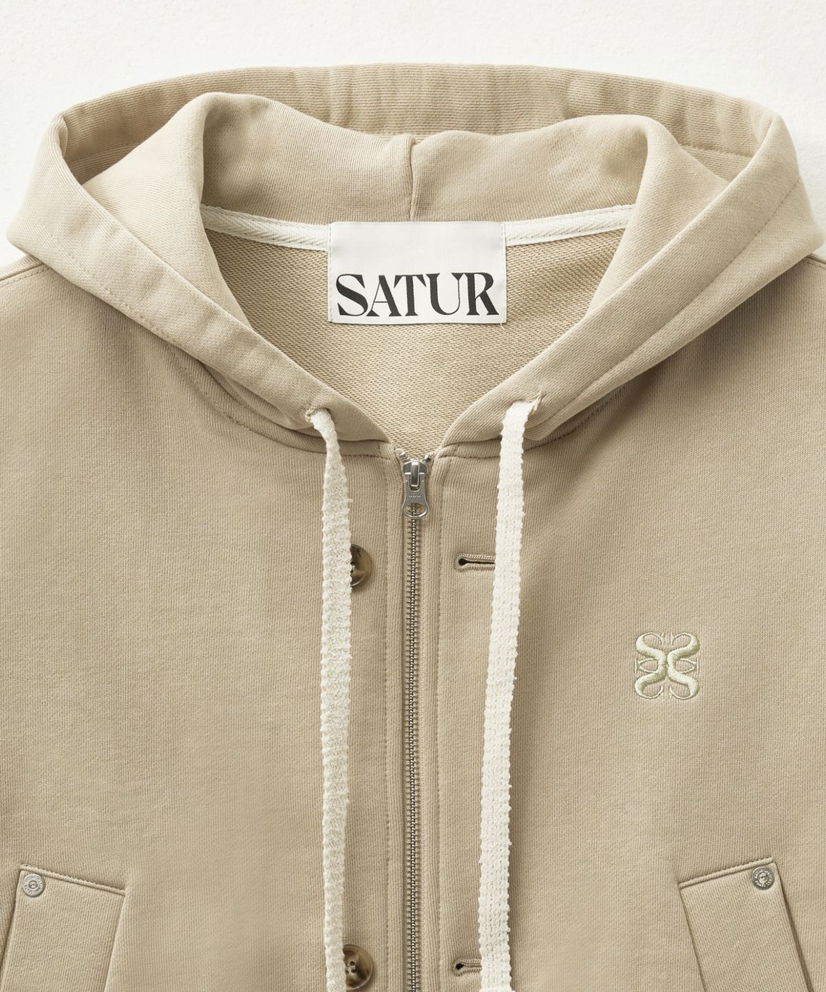 세터(SATUR) 테오 코튼 올 데이 후드 집업 베이지