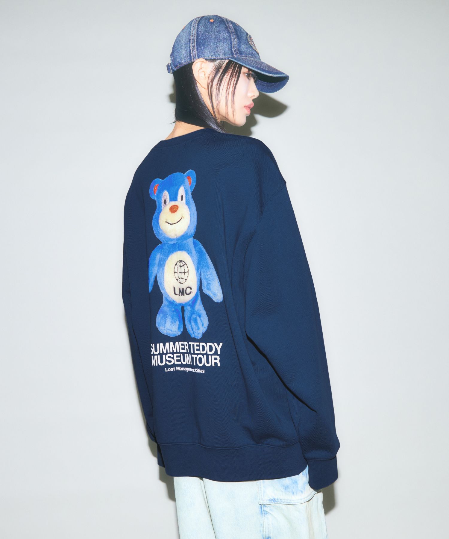 MUSINSA | LMC SUMMER TEDDY MUSEUM TOUR SWEATSHIRT dark blue