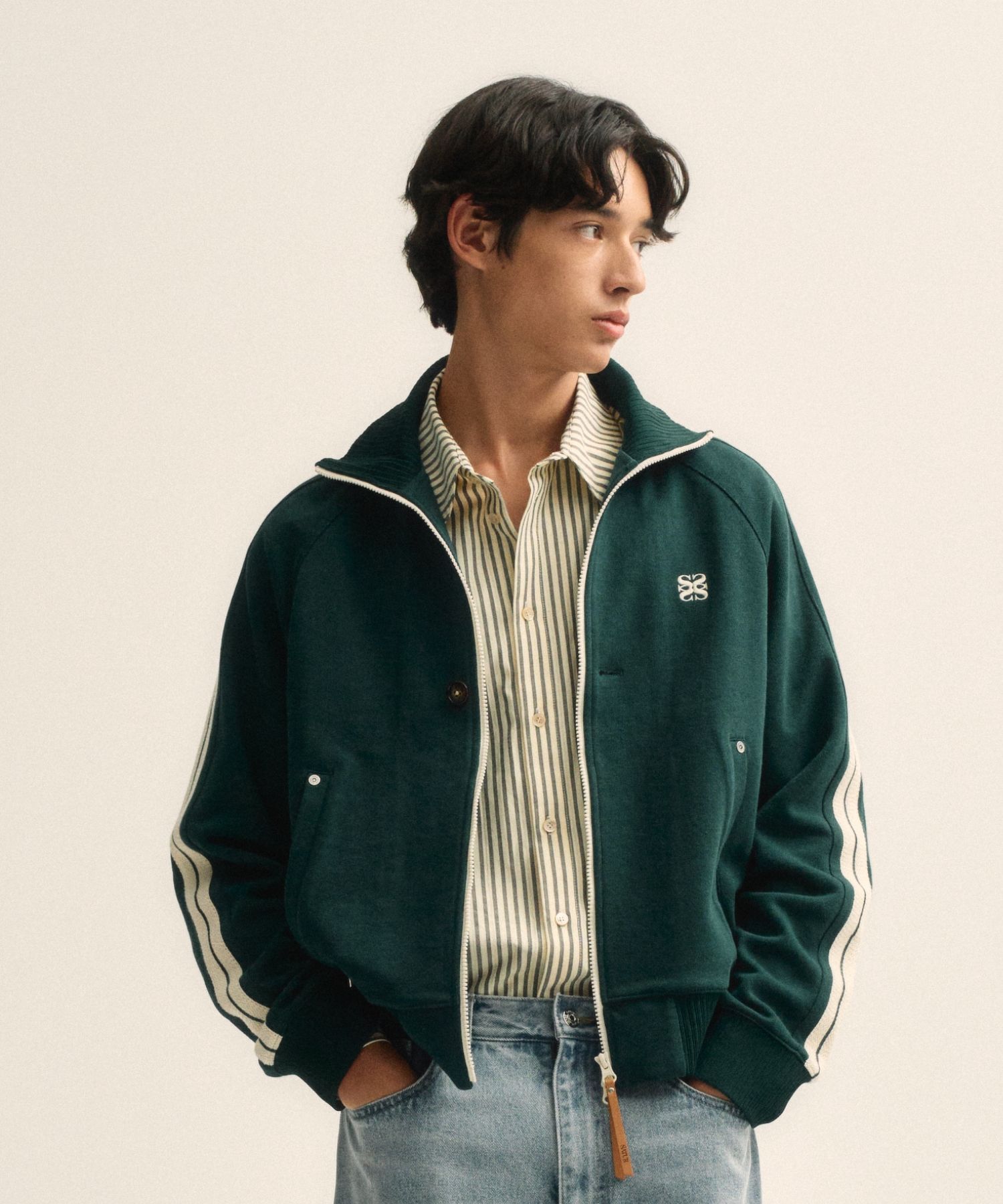 MUSINSA | SATUR Lawton All Day Track Zip Up Jacket Caviar Black