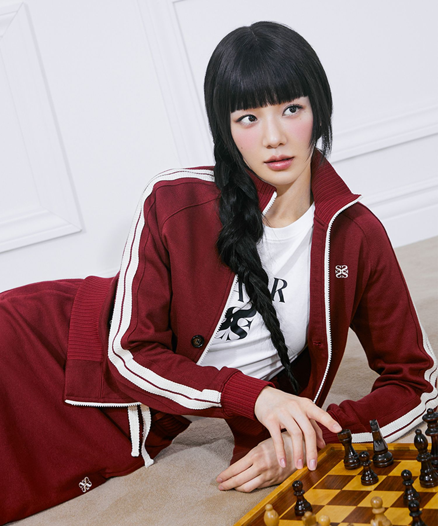 MUSINSA | SATUR Lawton All Day Track Zip-Up Jacket Burgundy