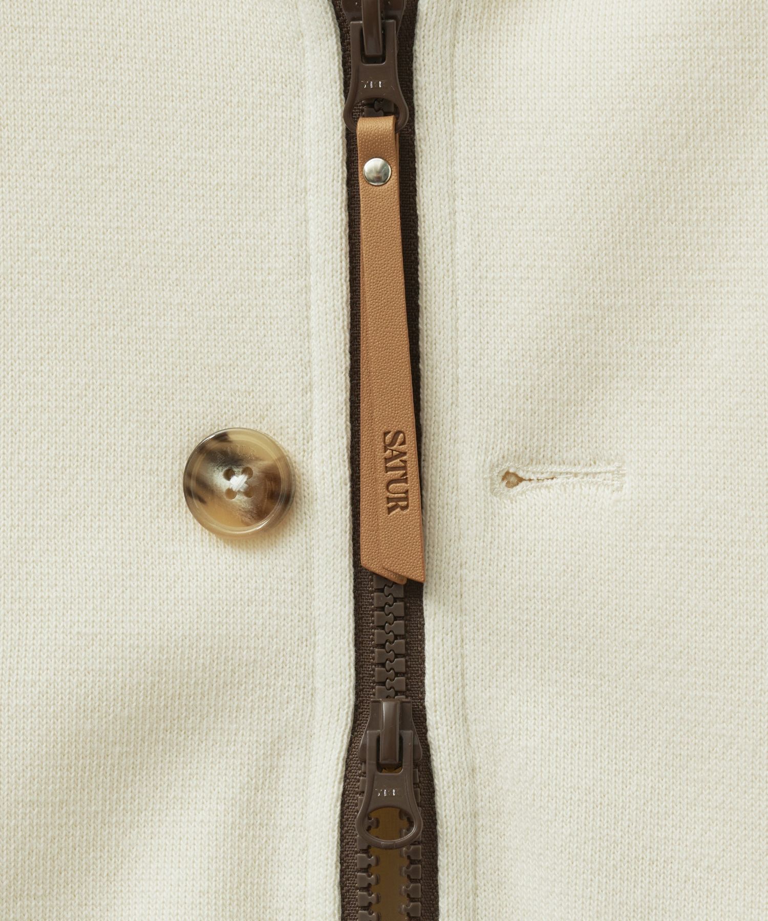 MUSINSA | SATUR Lawton loose fit hooded zip-up resort cream