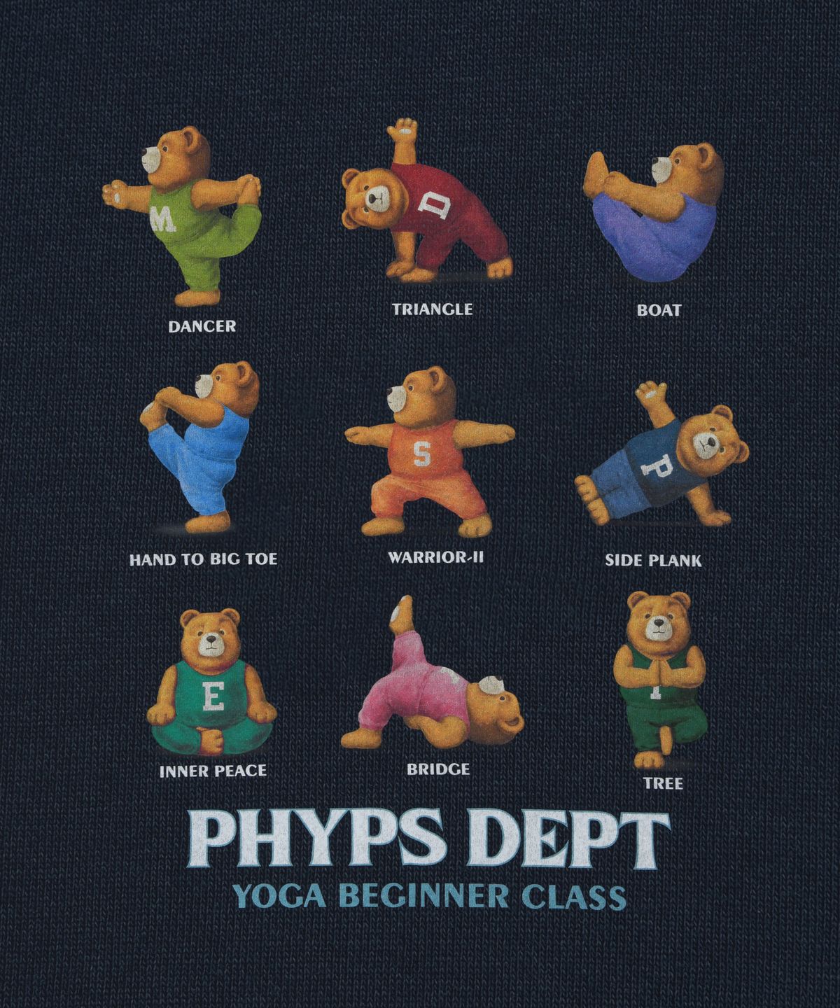 피지컬 디파트먼트(PHYSICAL DEPARTMENT) 요가 베어 컬렉션 스웨트셔츠_네이비