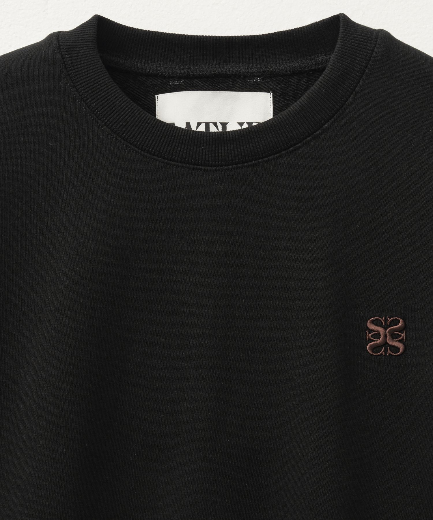 MUSINSA | SATUR Classic Logo Basic Sweatshirt Black Brown