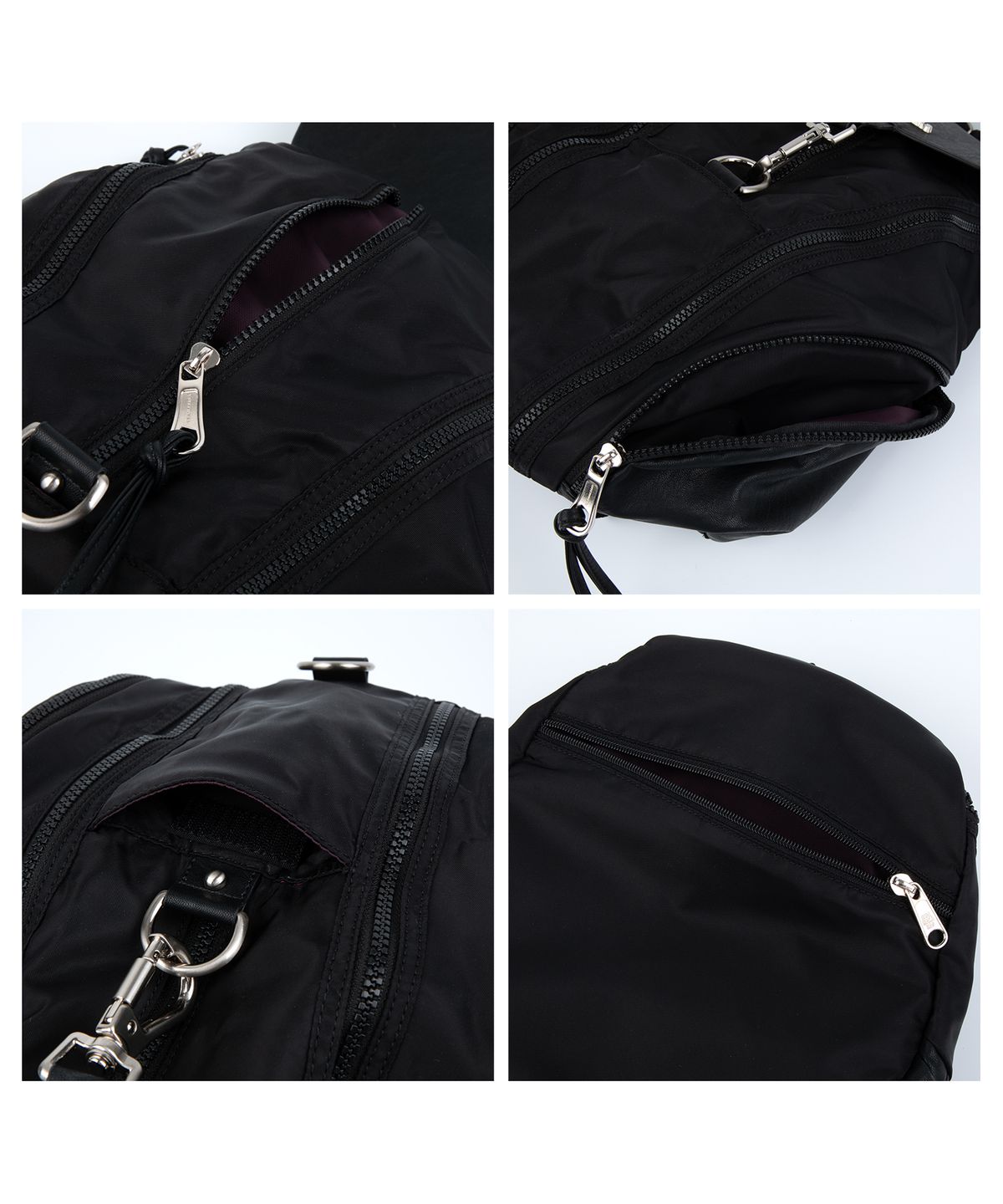 이우가마카라스(IUGAMAKARAS) Carabiner Nylon Backpack (Black)