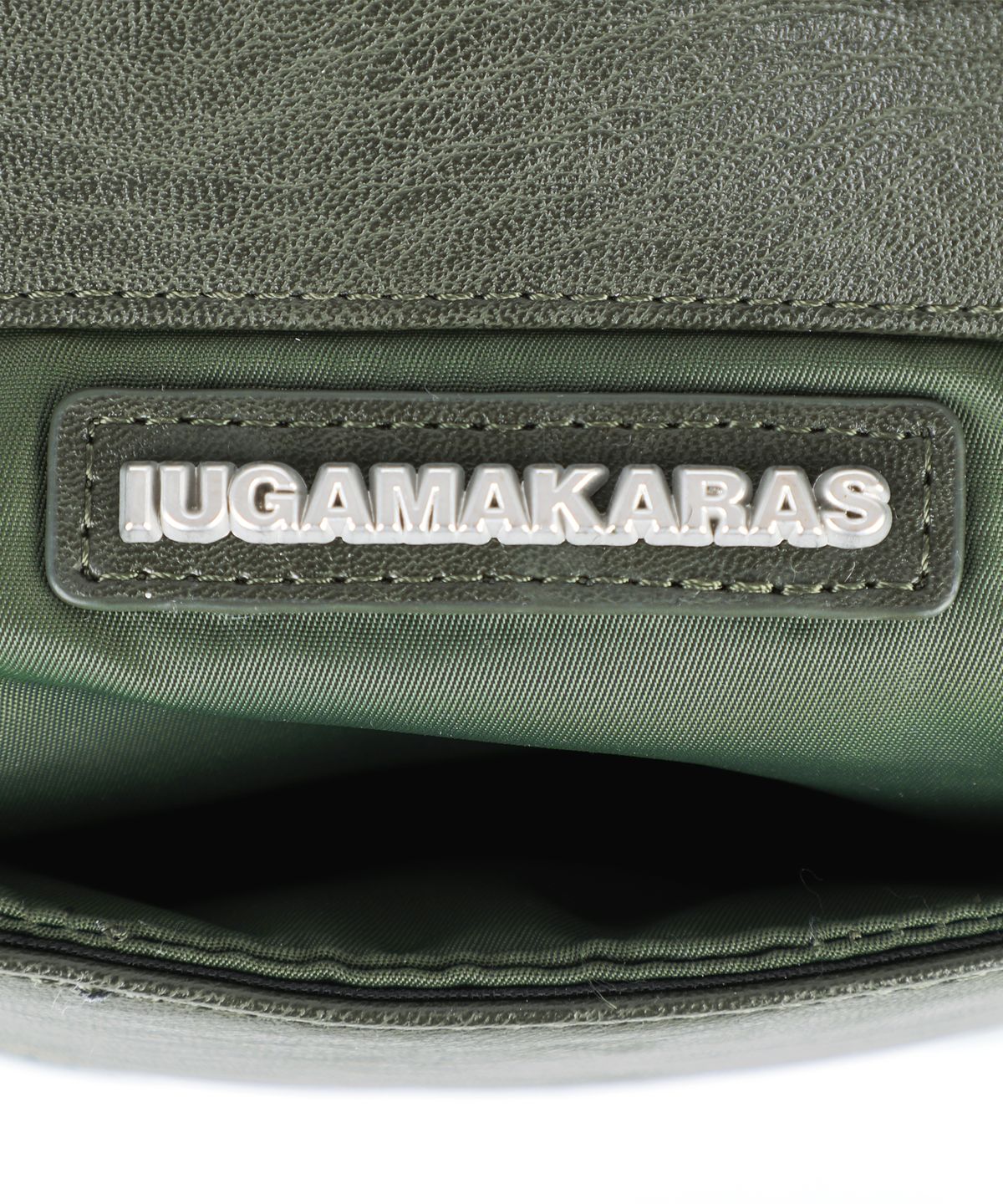 이우가마카라스(IUGAMAKARAS) Studded Nylon Shoulder Bag (Khaki)