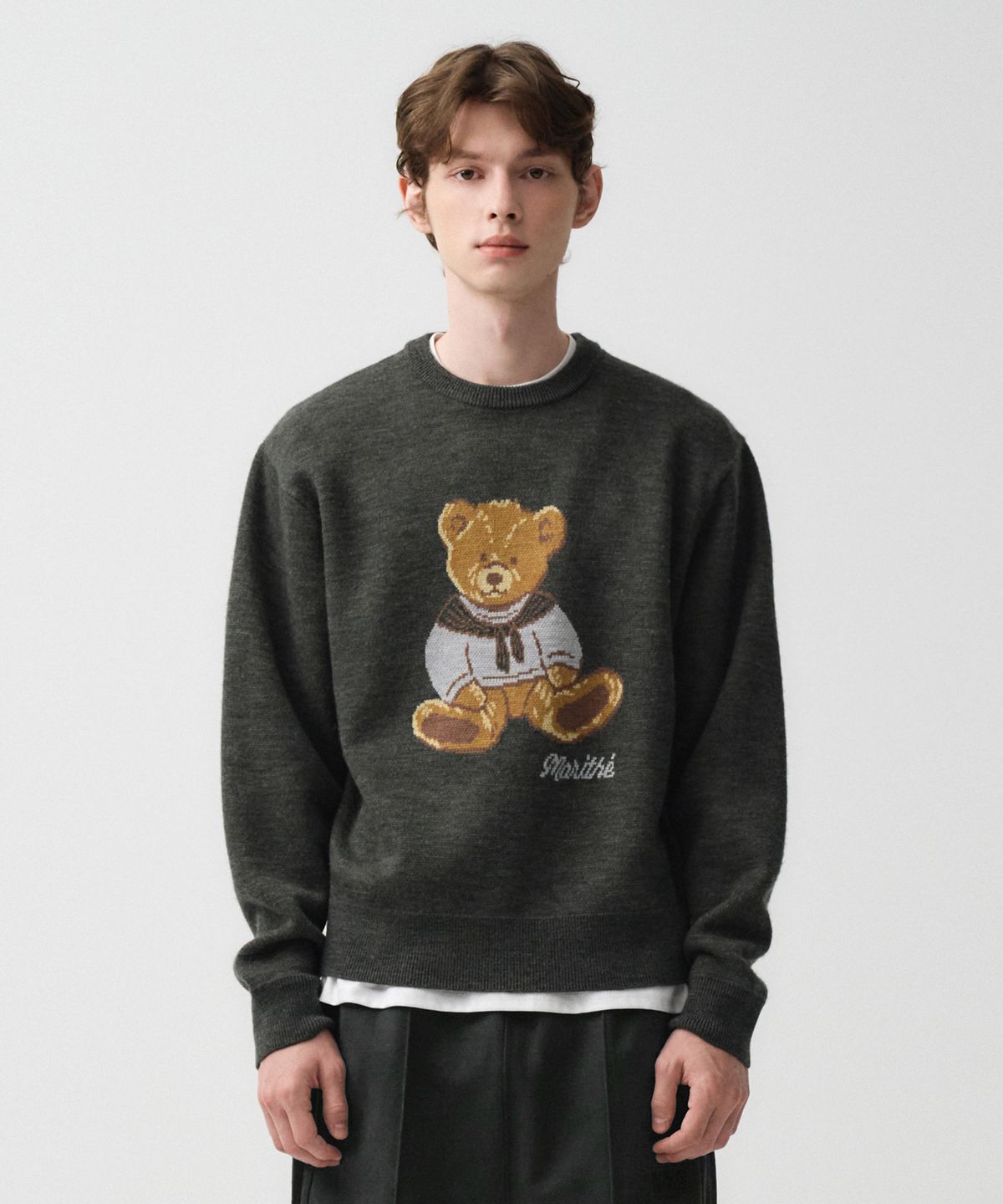마리떼 프랑소와 저버(MARITHÉ + FRANҪOIS GIRBAUD) DOODLE BEAR SWEATER charcoal
