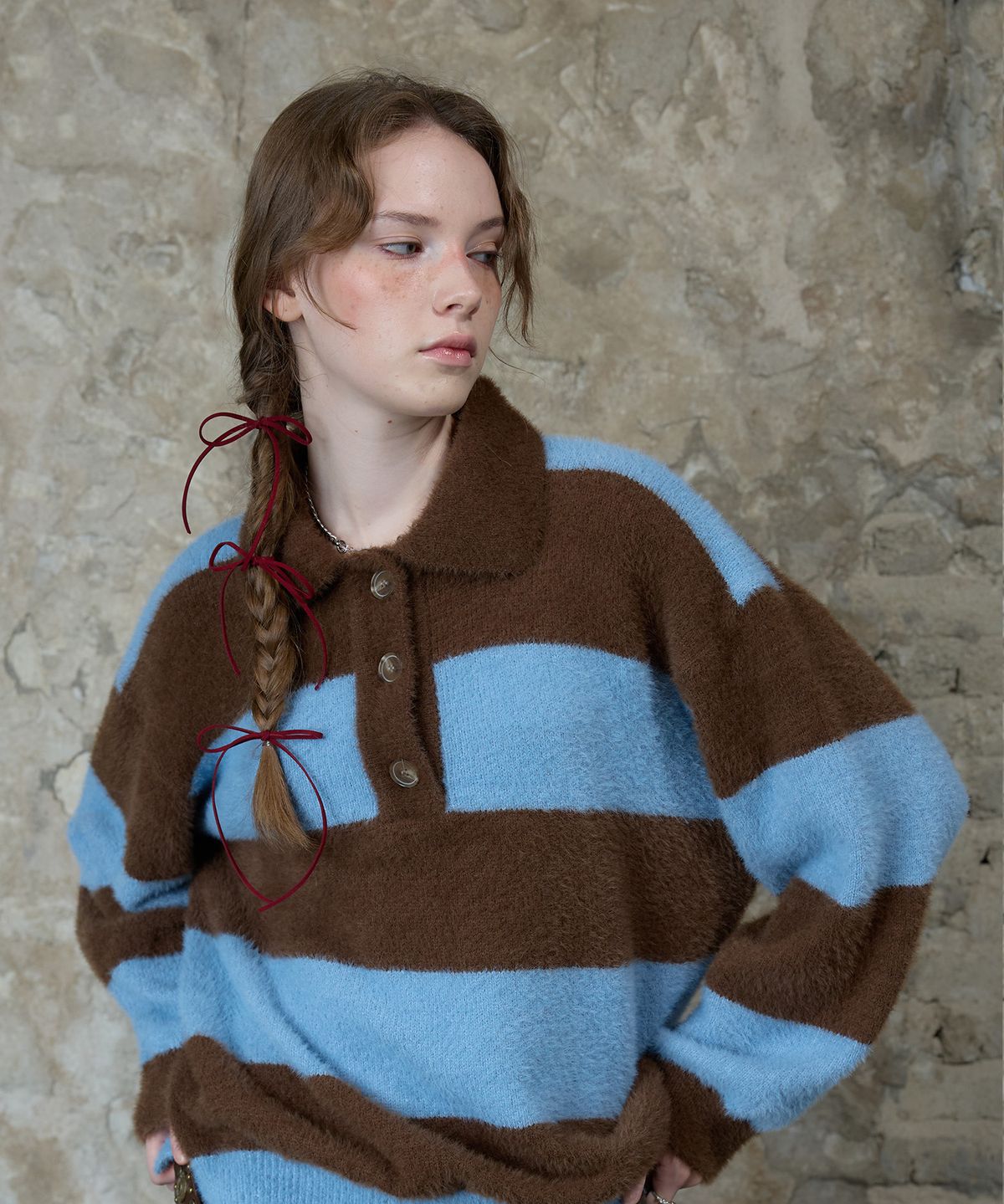 라티젠(LARTIGENT) L13 RUGBY BOLD KNIT(BROWN)