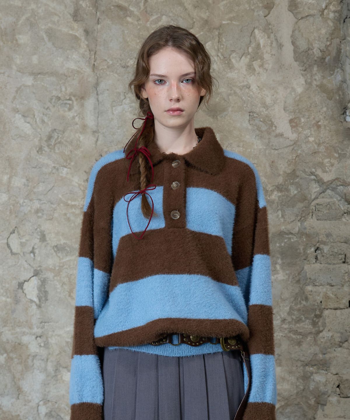 라티젠(LARTIGENT) L13 RUGBY BOLD KNIT(BROWN)