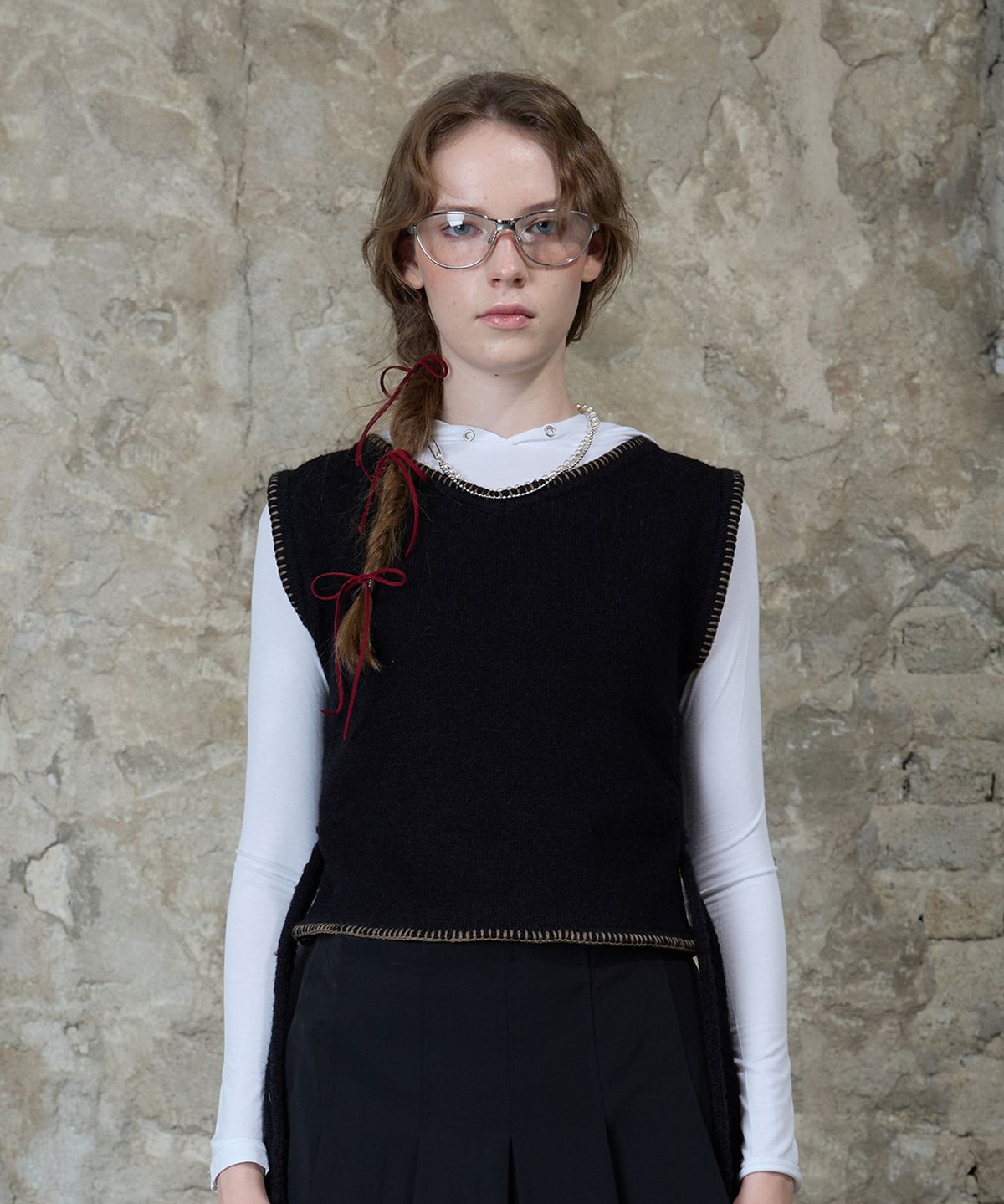 라티젠(LARTIGENT) L13 KNIT VEST(BLACK)