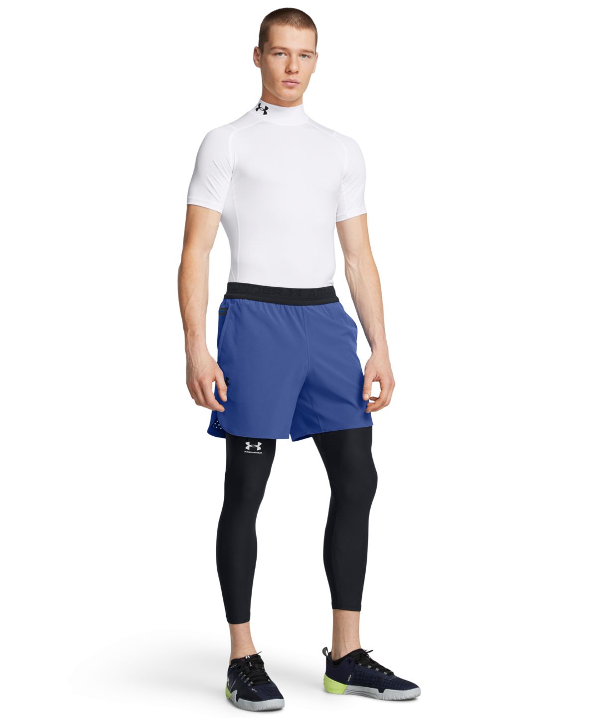 언더아머(UNDERARMOUR) 히트기어 아머 컴프레이션 모크넥 반팔티 1372586-100