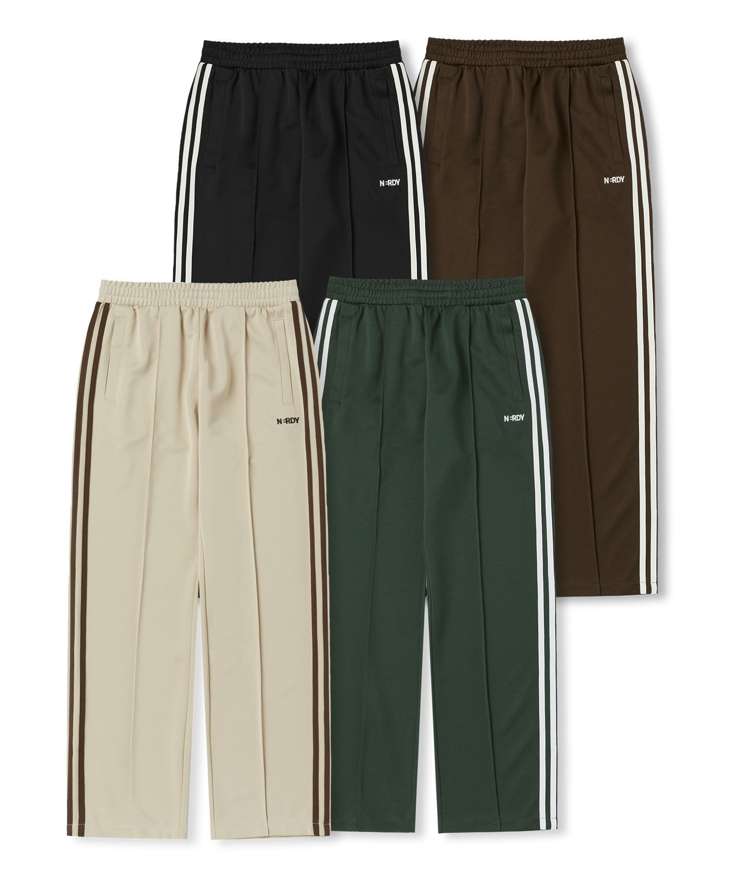 さらに100円引き◆NERDY◆CURVED LINE TRACK PANTS NERDY Denim Track Pants Black – SeoulSeoul