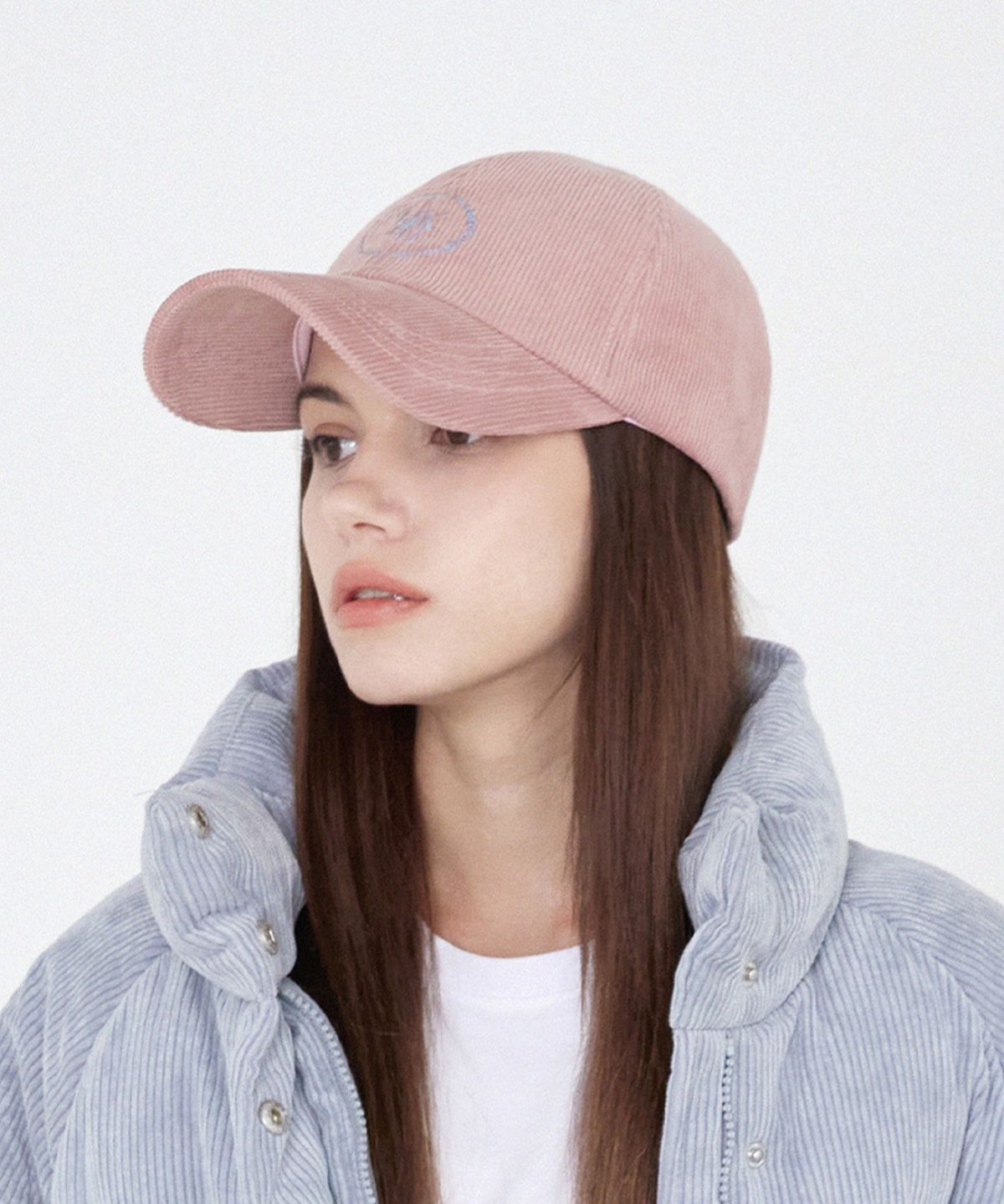 유룩(ULUK) 루시다c 자수 코듀로이 볼캡_Pink