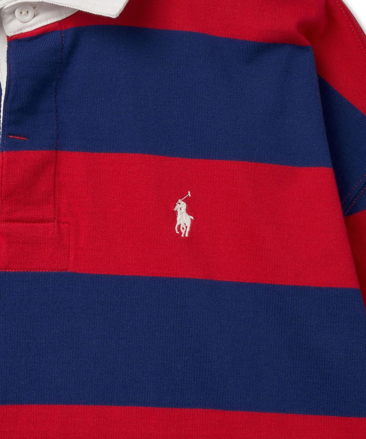 폴로 랄프 로렌(POLO RALPH LAUREN) W 스트라이프 크롭 저지 럭비 셔츠-레드