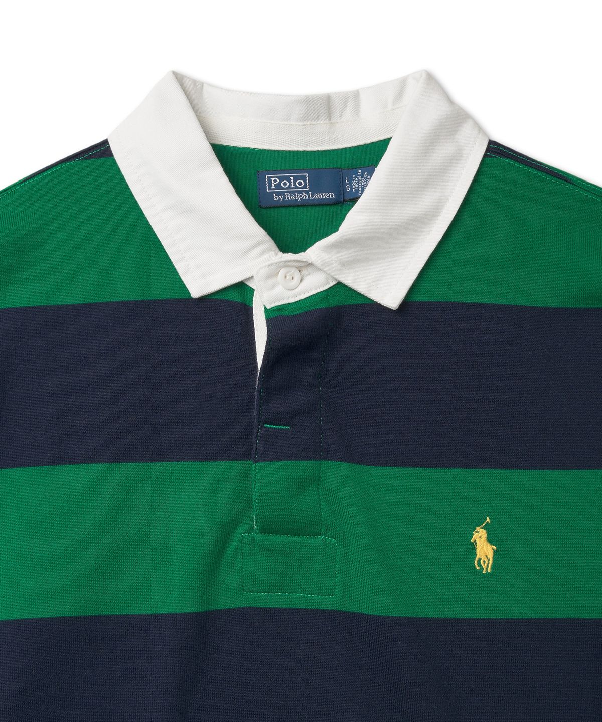 폴로 랄프 로렌(POLO RALPH LAUREN) W 스트라이프 크롭 저지 럭비 셔츠-그린