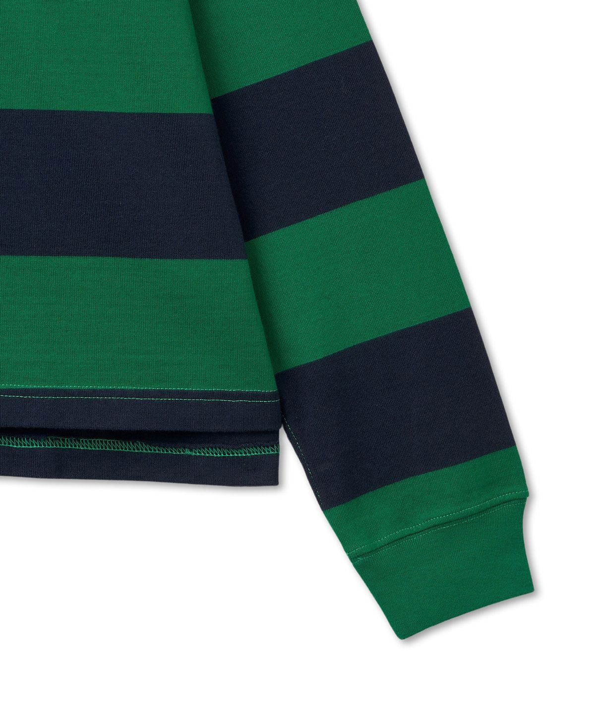 폴로 랄프 로렌(POLO RALPH LAUREN) W 스트라이프 크롭 저지 럭비 셔츠-그린