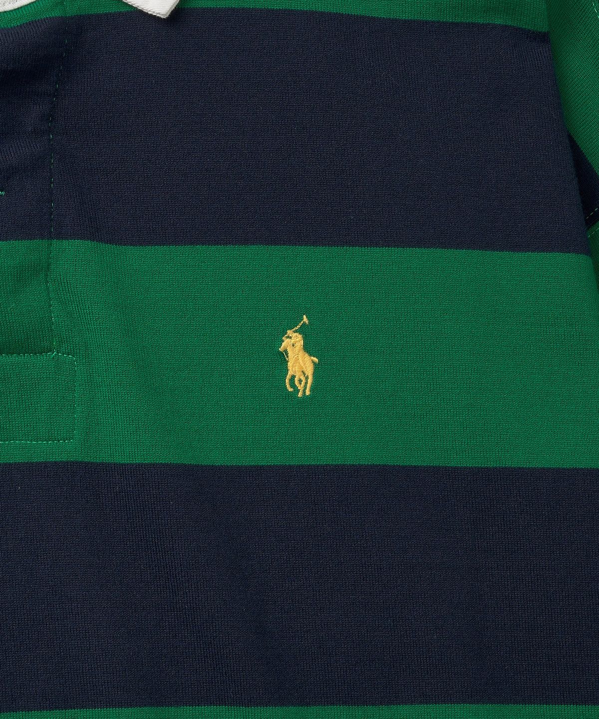 폴로 랄프 로렌(POLO RALPH LAUREN) W 스트라이프 크롭 저지 럭비 셔츠-그린