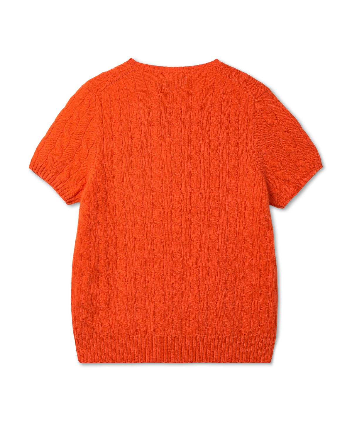 폴로 랄프 로렌(POLO RALPH LAUREN) W 케이블 울 캐시미어 숏 슬리브 스웨터-오렌지