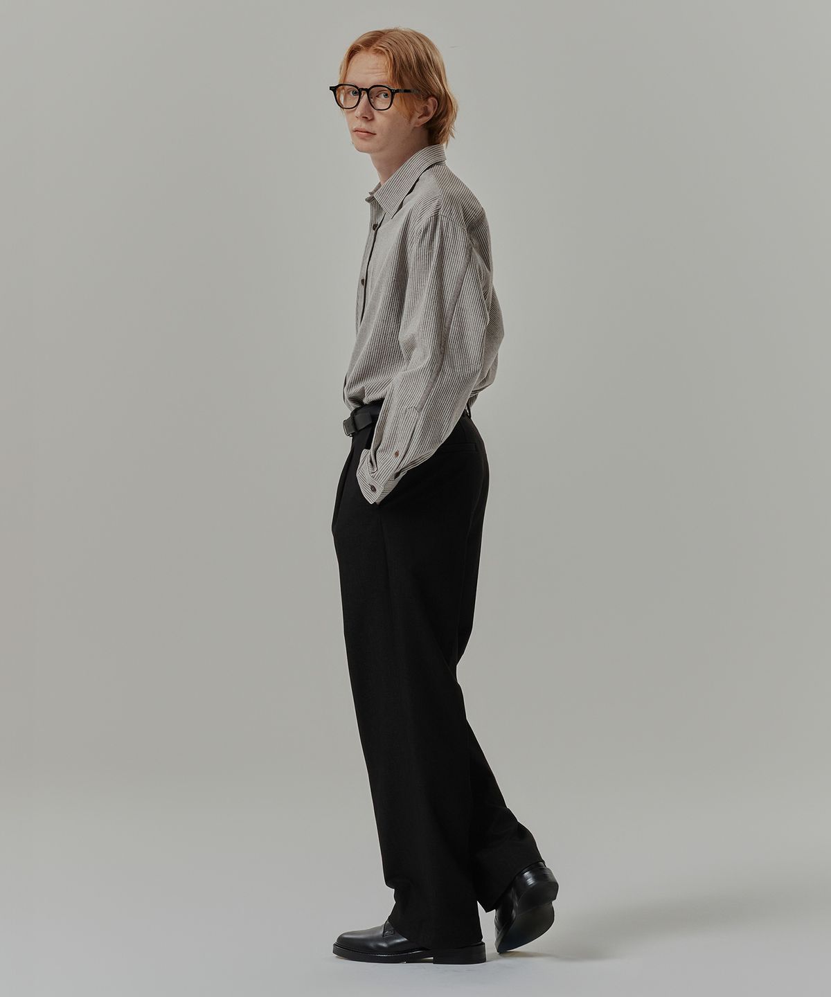 마인드브릿지(MINDBRIDGE) [COUTURE]데님라이크와이드원턱팬츠 MYPT6173