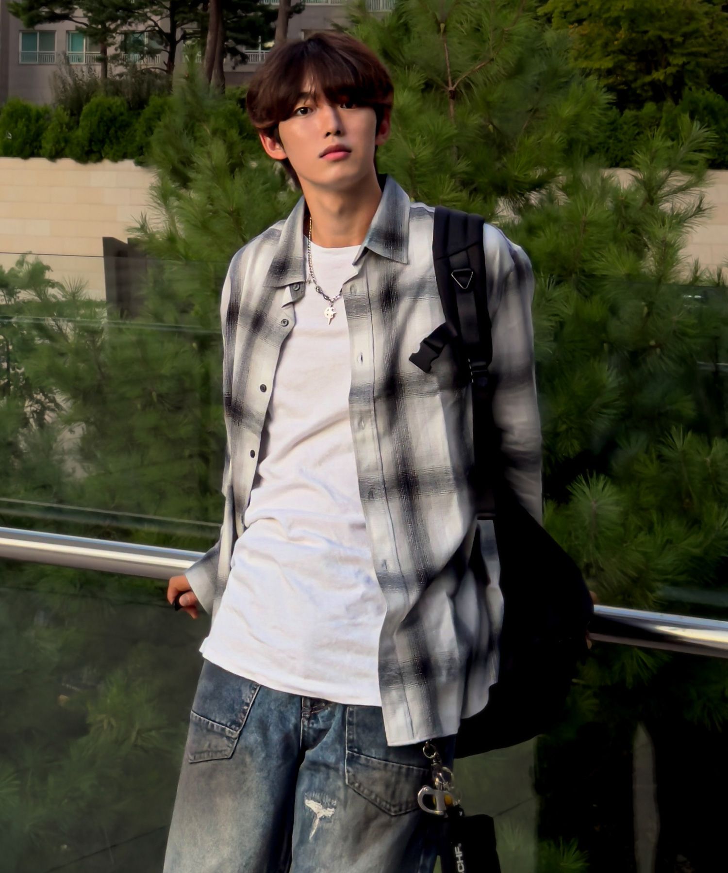 MUSINSA | MINDBRIDGE [COUTURE] Ombre Check Overfit Shirt