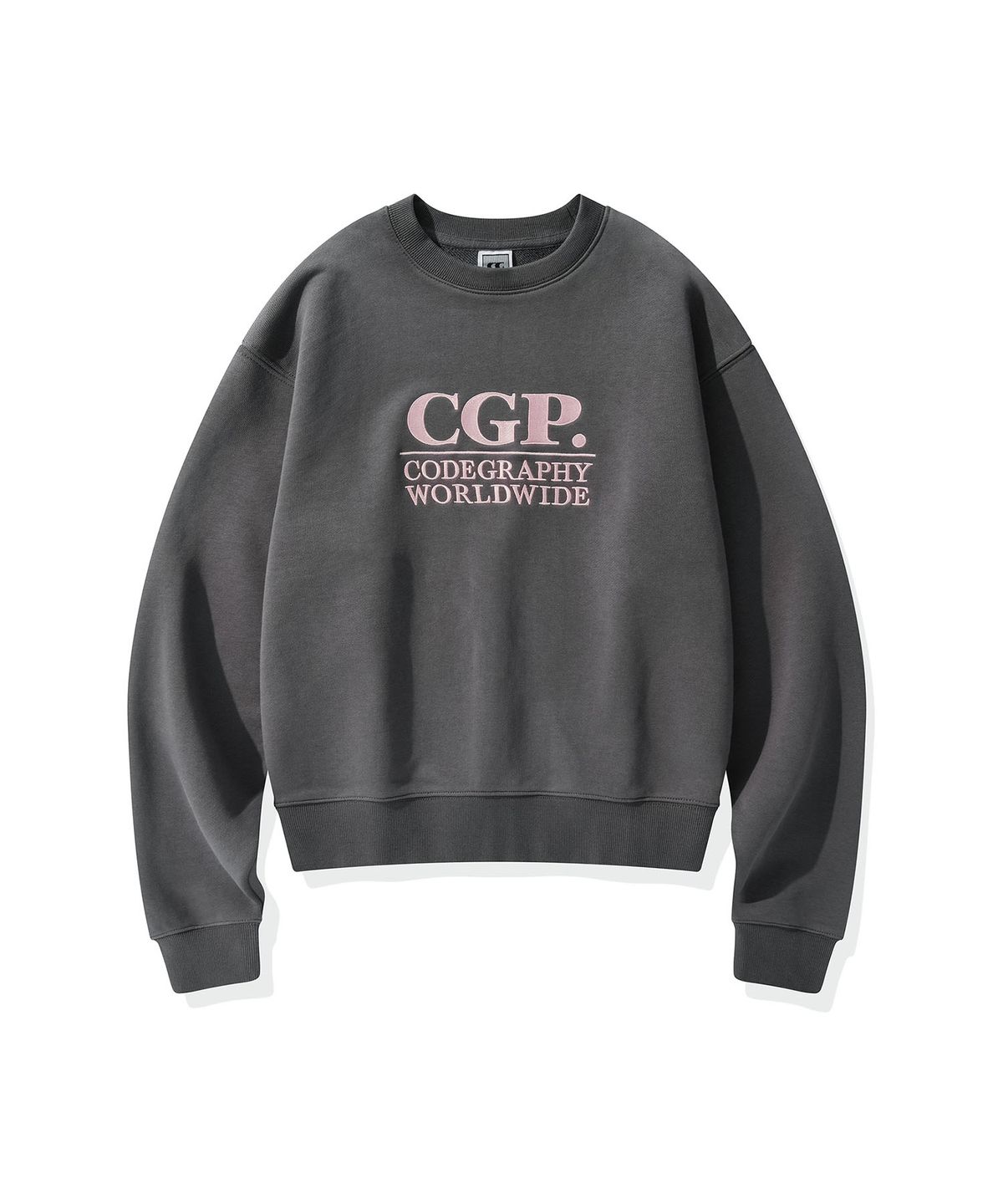 코드그라피(CGP) (우먼) 스퀘어 로고 맨투맨_차콜