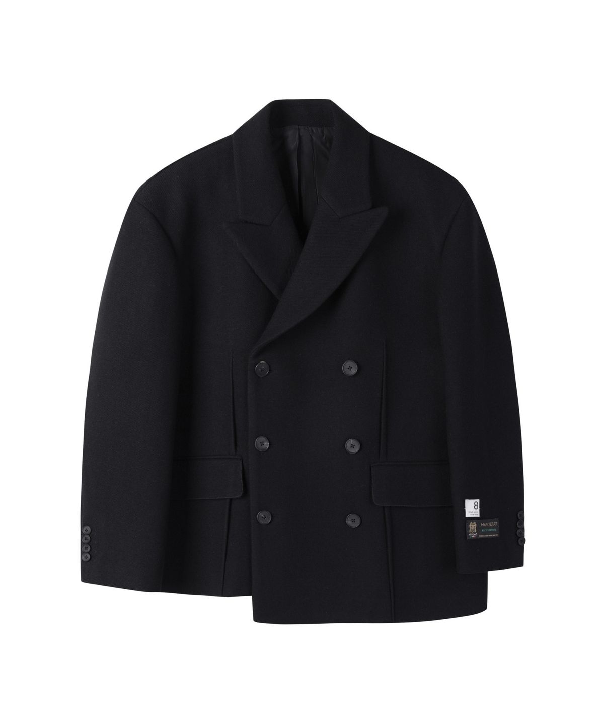 래코드(RECODE) Oversized Maxi Double Half Coat_RKCAW24600BKX