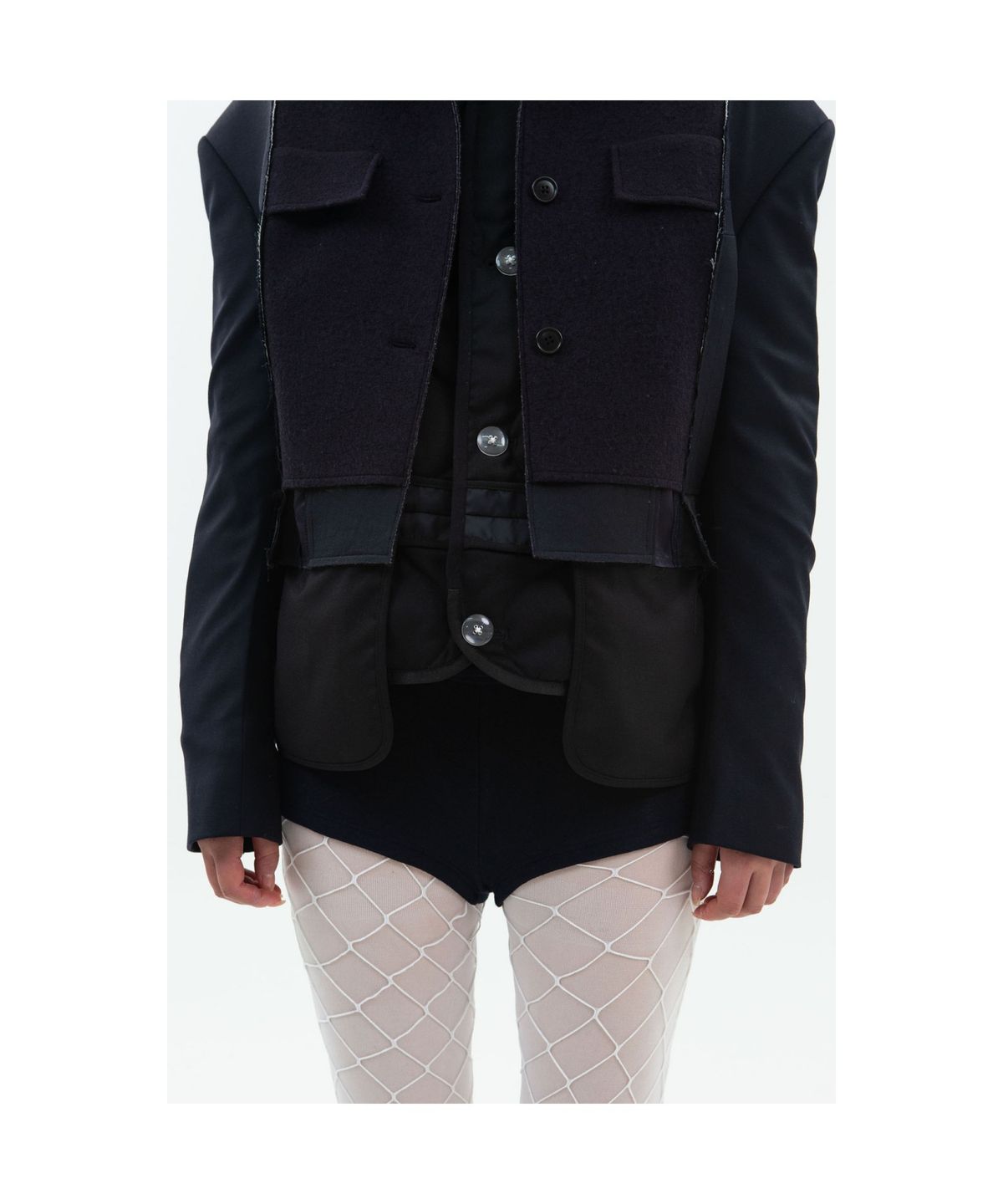 래코드(RECODE) Two suit mixed jacket_RQJAA24512BKX