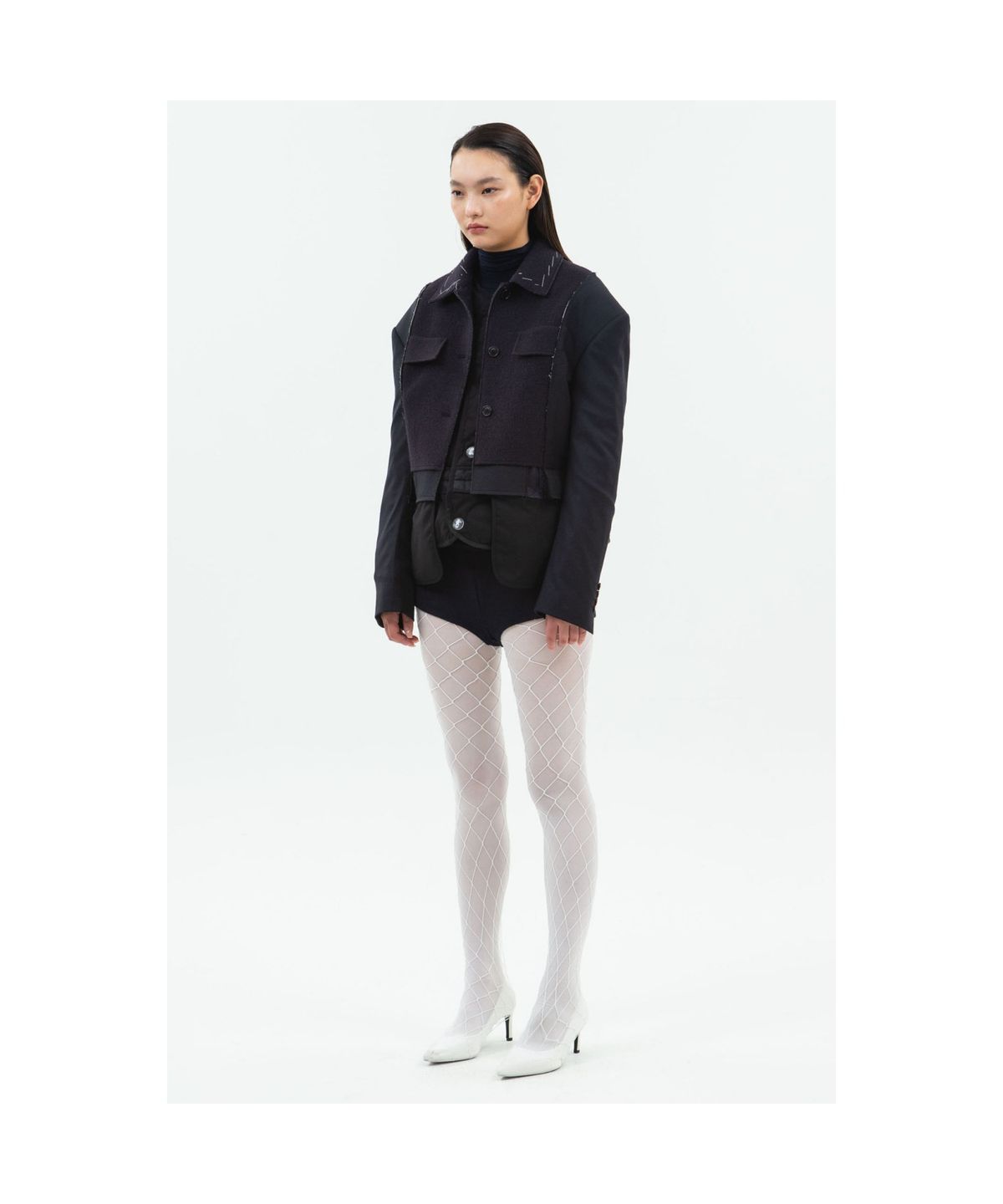 래코드(RECODE) Two suit mixed jacket_RQJAA24512BKX