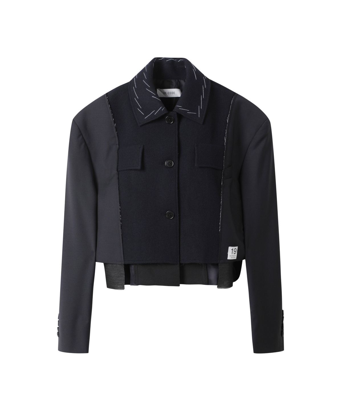 래코드(RECODE) Two suit mixed jacket_RQJAA24512BKX