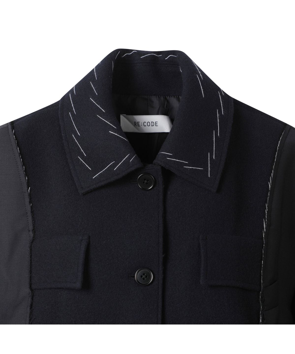 래코드(RECODE) Two suit mixed jacket_RQJAA24512BKX