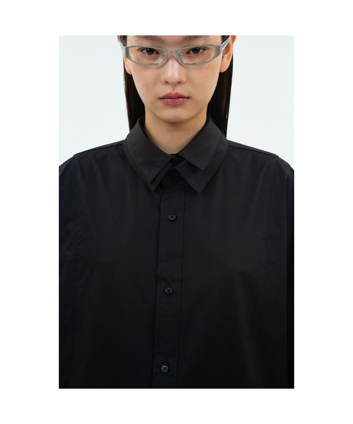 래코드(RECODE) Over fit Jacket Detail Shirt_RQSAA24516BKX