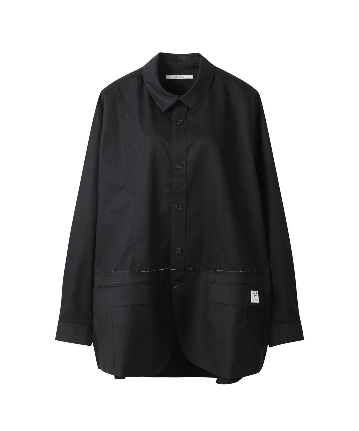 래코드(RECODE) Over fit Jacket Detail Shirt_RQSAA24516BKX