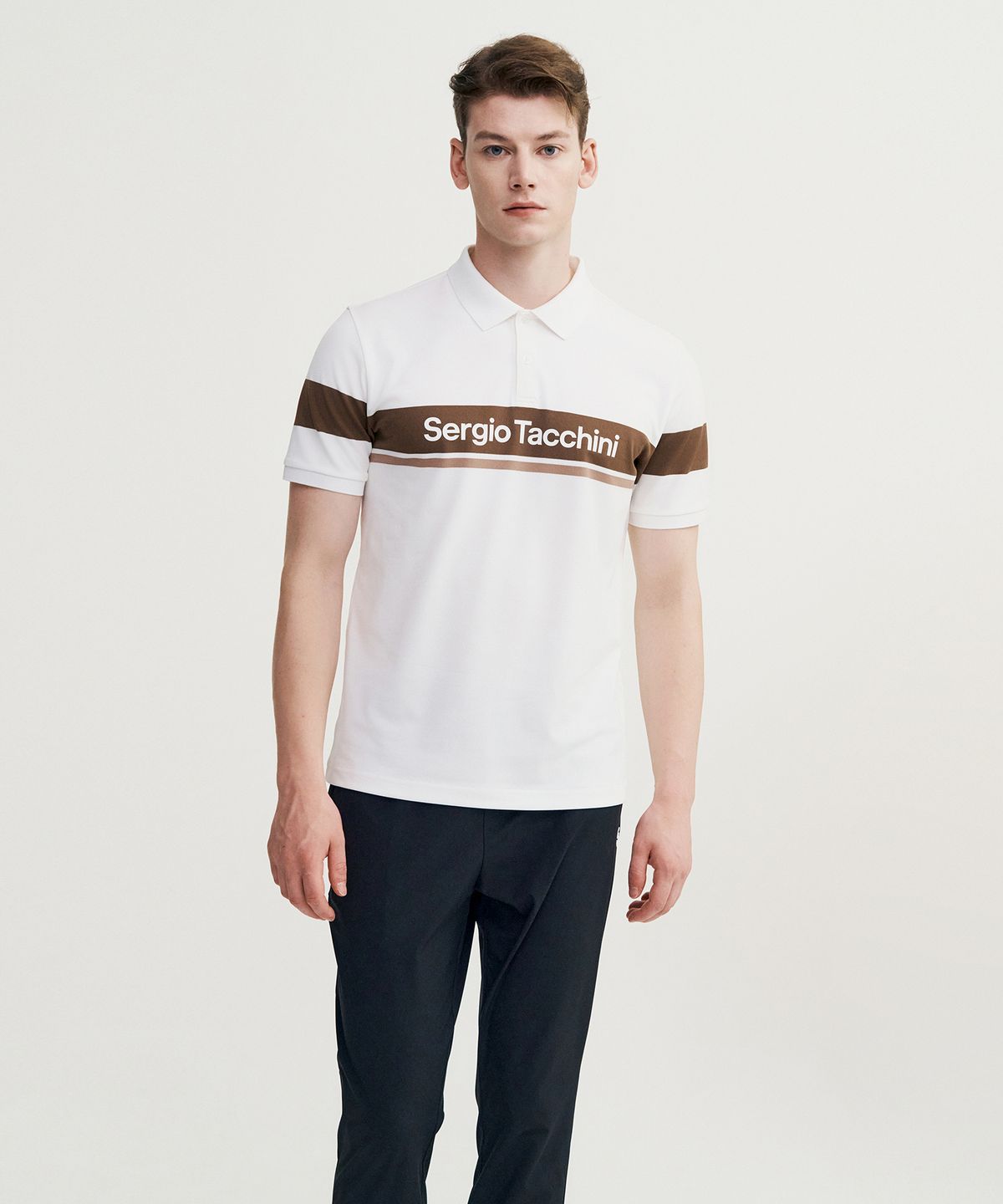 세르지오 타키니(SERGIO TACCHINI) M 고트 다마린도 반팔 폴로 셔츠 (White)