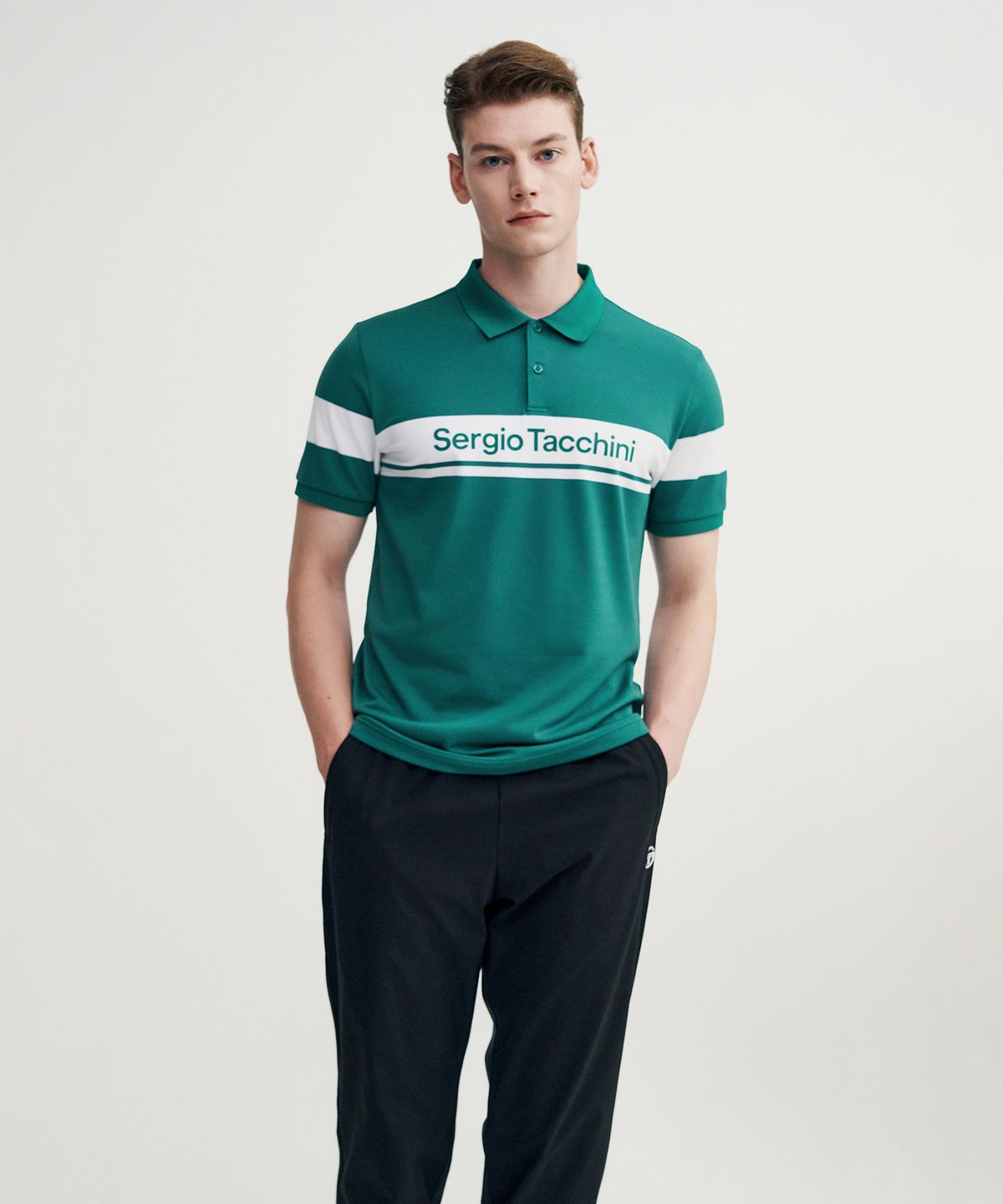 세르지오 타키니(SERGIO TACCHINI) M 고트 다마린도 반팔 폴로 셔츠 (Green)