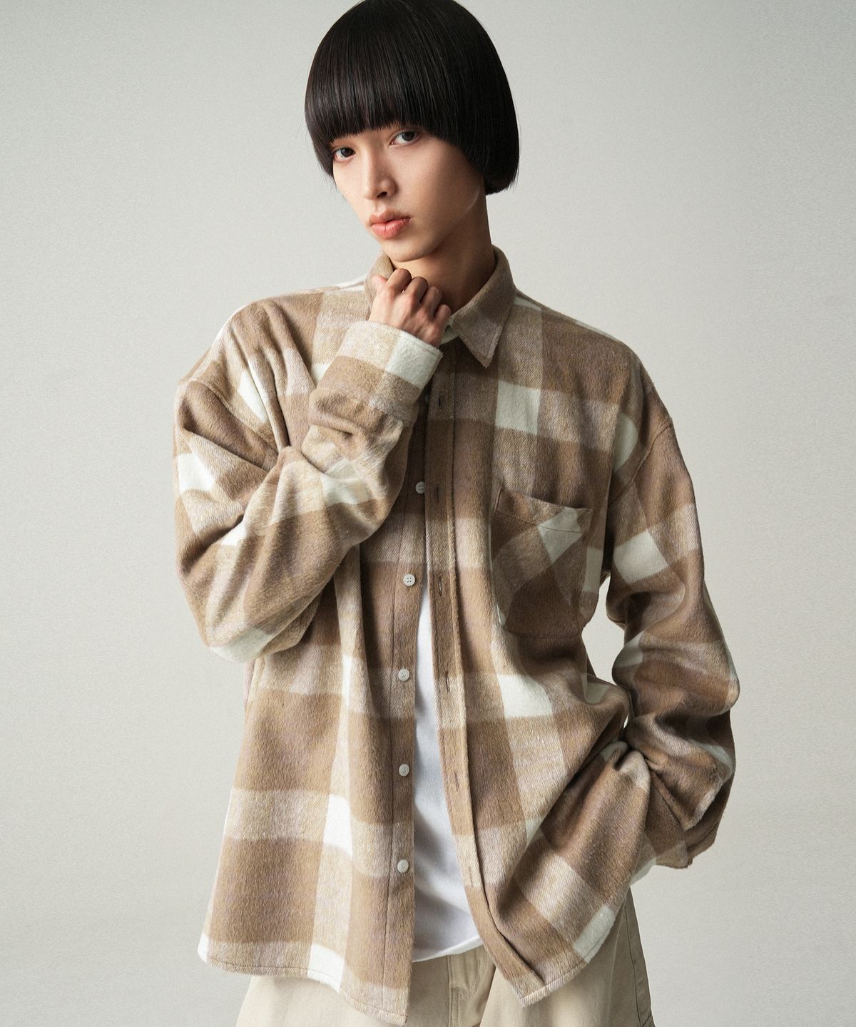 어반드레스(AVANDRESS) Tyler Check Shirt NAVY