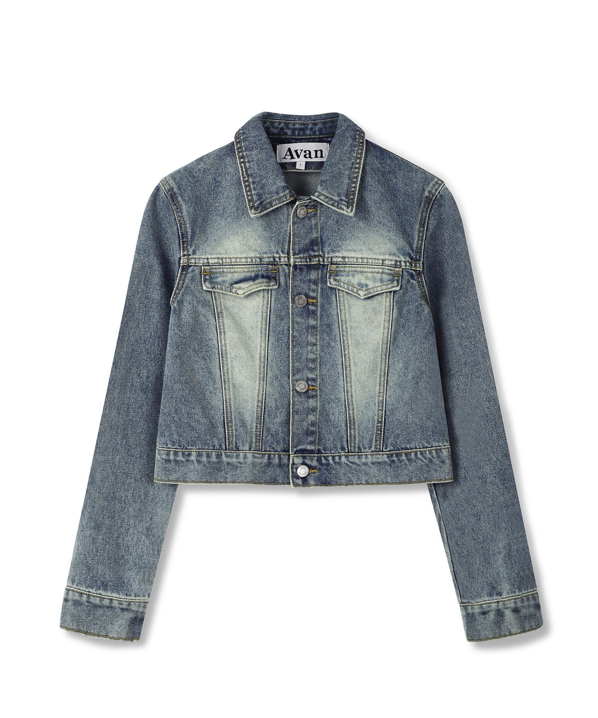 어반드레스(AVANDRESS) Sand Washing Denim Crop Jacket - 2COL
