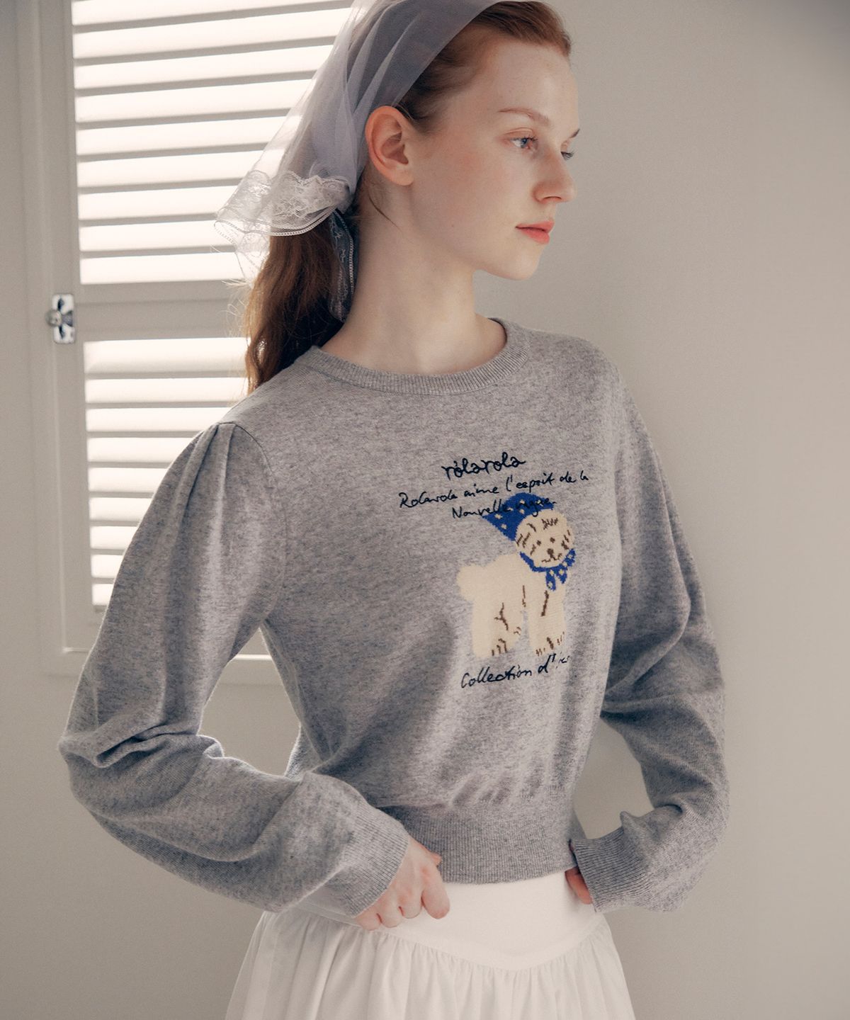 로라로라(ROLAROLA) ROLA PUPPY PUFF SLEEVE KNIT GRAY